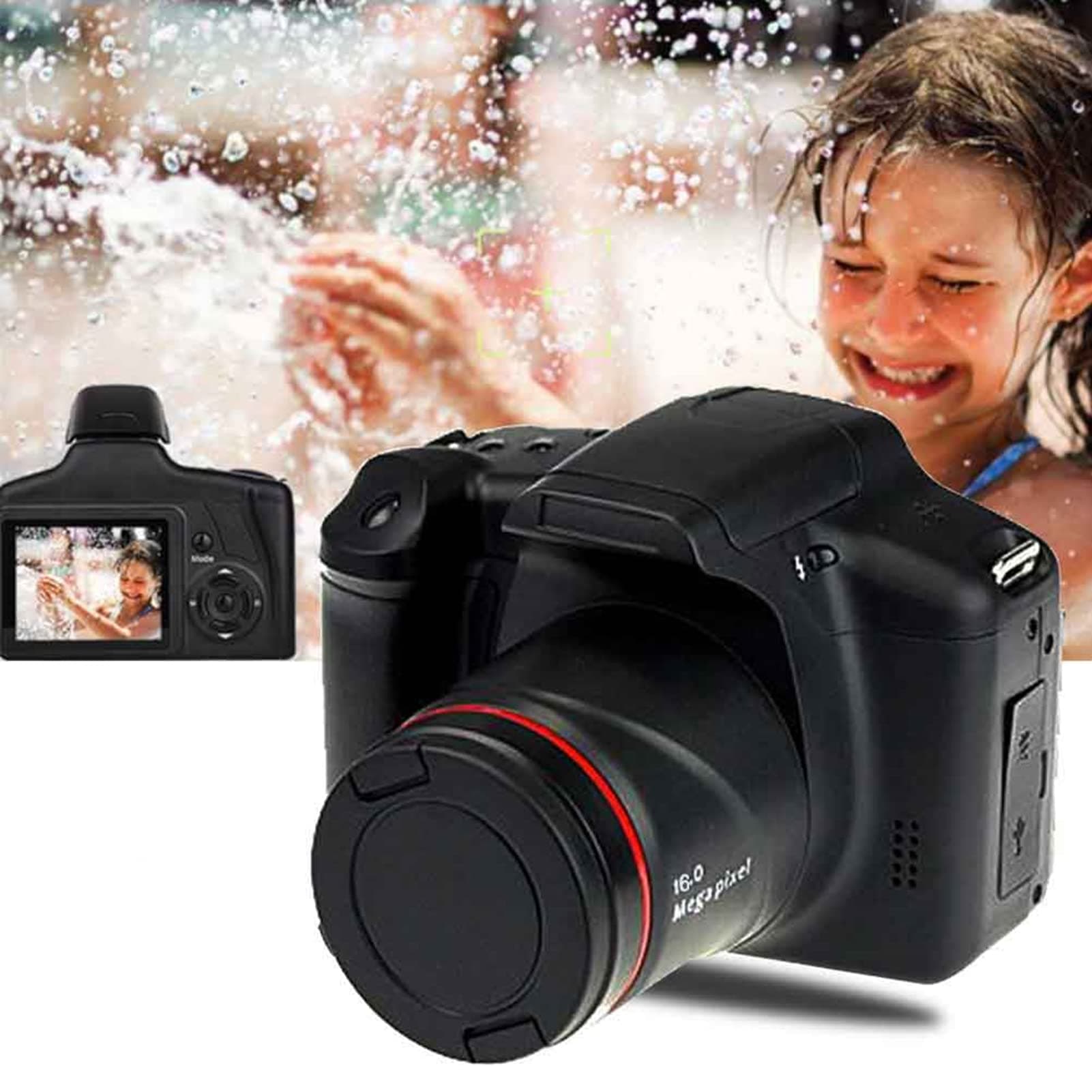 D05 Digital SLR Camera,Smart Digital Camera,2.4inch HD Display,16X Zoom Telephoto,Wide Angle Anti-shake,16MP Ultra HD1080P Micro SLR Camera for Teens Beginner Adult(SD card Not Include)