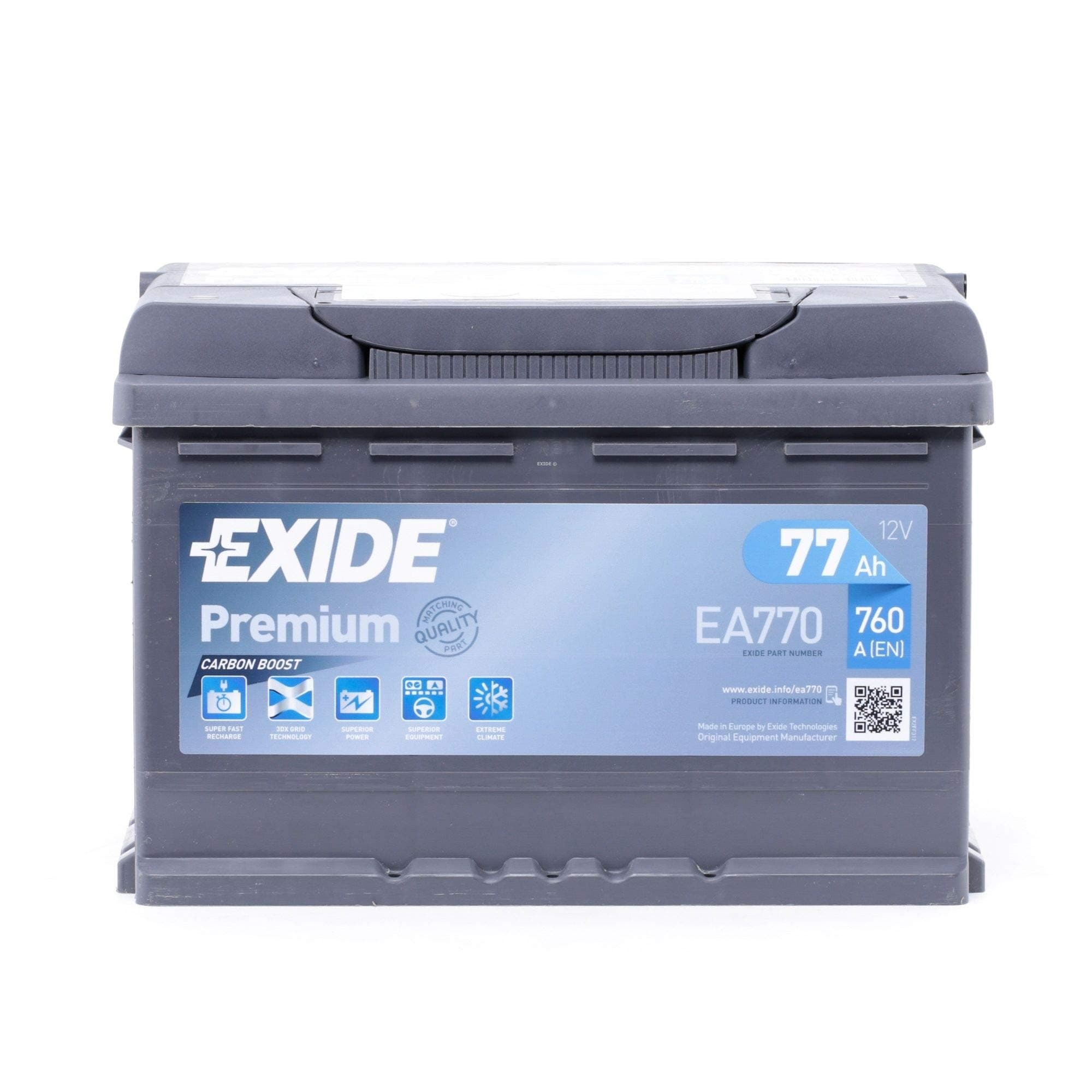 Premium starting battery EA770 77 Ah