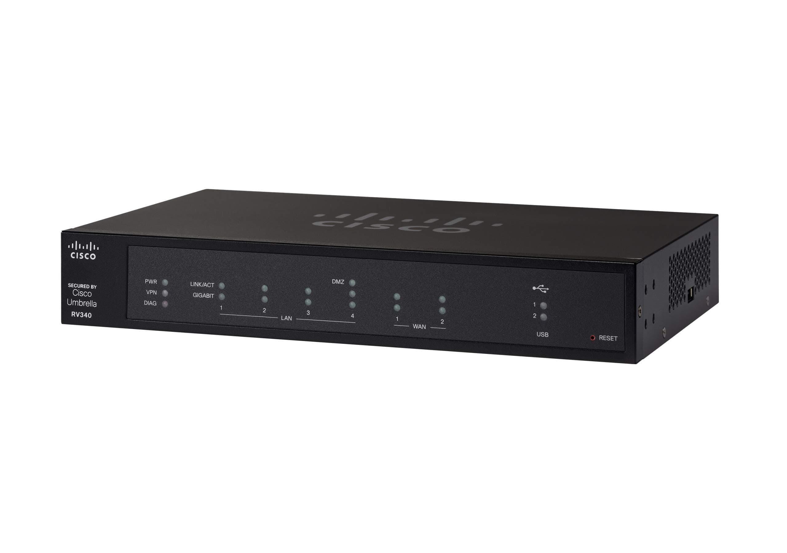 Cisco RV340 VPN Router with 4 Gigabit Ethernet (GbE) Ports Plus Dual WAN, Limited Lifetime Protection (RV340-K9-NA),Black