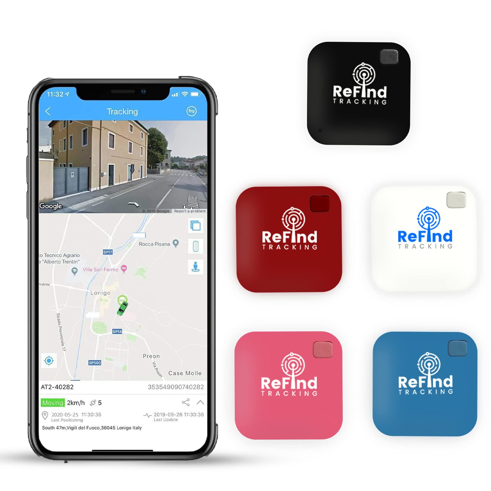 ReFind R1 Smart Tracker. Mini GPS Tag, Live Tracking on Free App Bluetooth 5.0. Key Finder, Tracker For Luggage, Item Finder, Dog & Cat Tracker. Compact For iPhone, Android, Samsung (Blue)
