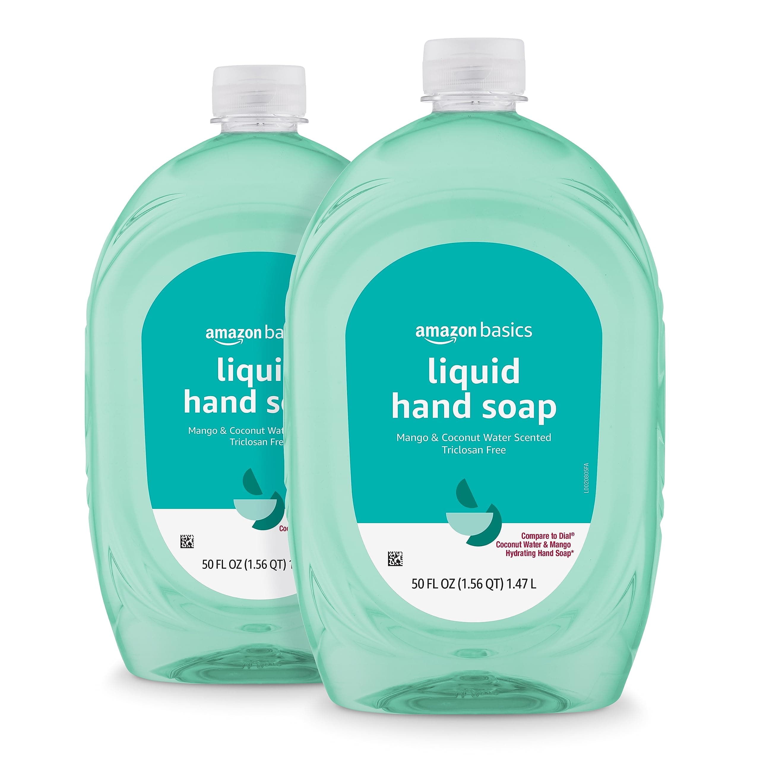 Liquid Hand Soap Refill, Mango & Coconut Water Scent, Dermatologist Tested, pH Balanced, Triclosan-Free, Paraben-Free, 50 Fl Oz (Pack of 2)