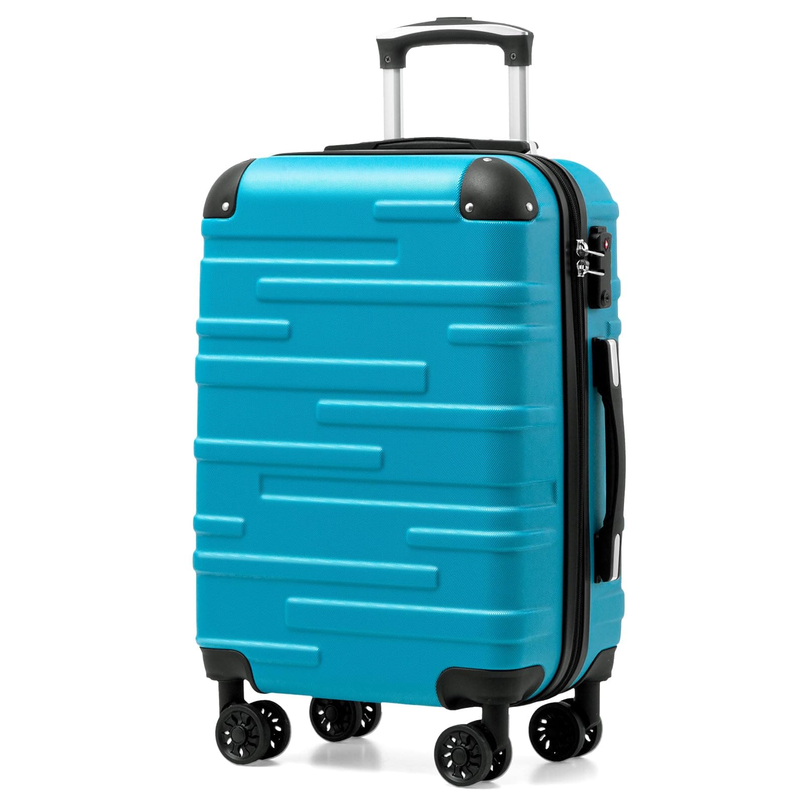 COOLIFE Hard Shell Suitcase with TSA Lock and 4 Spinner Wheels Lightweight Durable (Turquoise Green, S(56cm 38L))