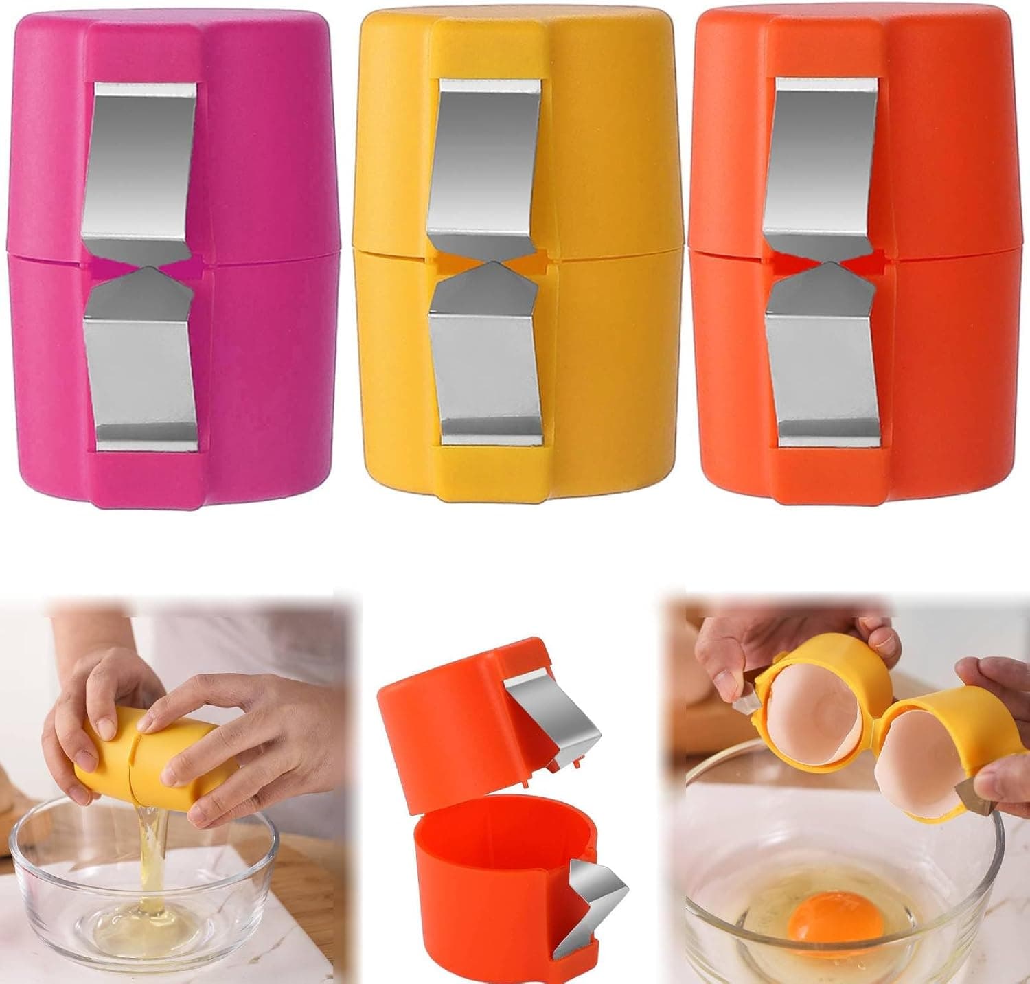 3 PCS Egg Shell Opener, Egg Peeler Tool Handheld Egg Topper Cutter Tool, Easy Egg Cracker Tool Egg Slicer for Raw Eggs Kitchen Gadgets for Baking and Cooking