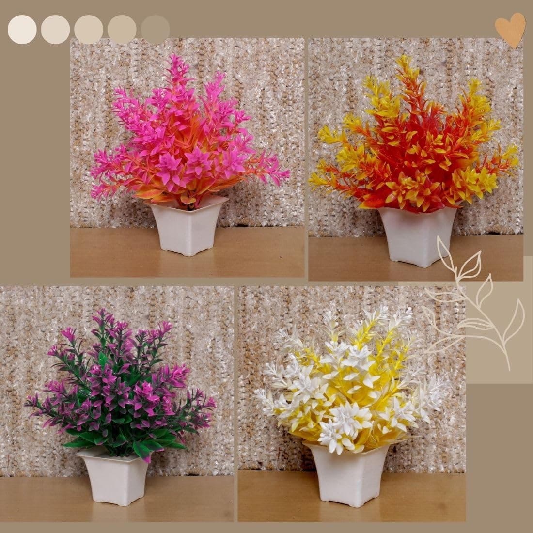 Artificial Plants with Pot-Lifelike Decor Solution|Artificial Plants for Home Decor|Realistic Artificial Flowers for Decoration|Perfect for Indoor & Outdoor|Enhance Space with Plants