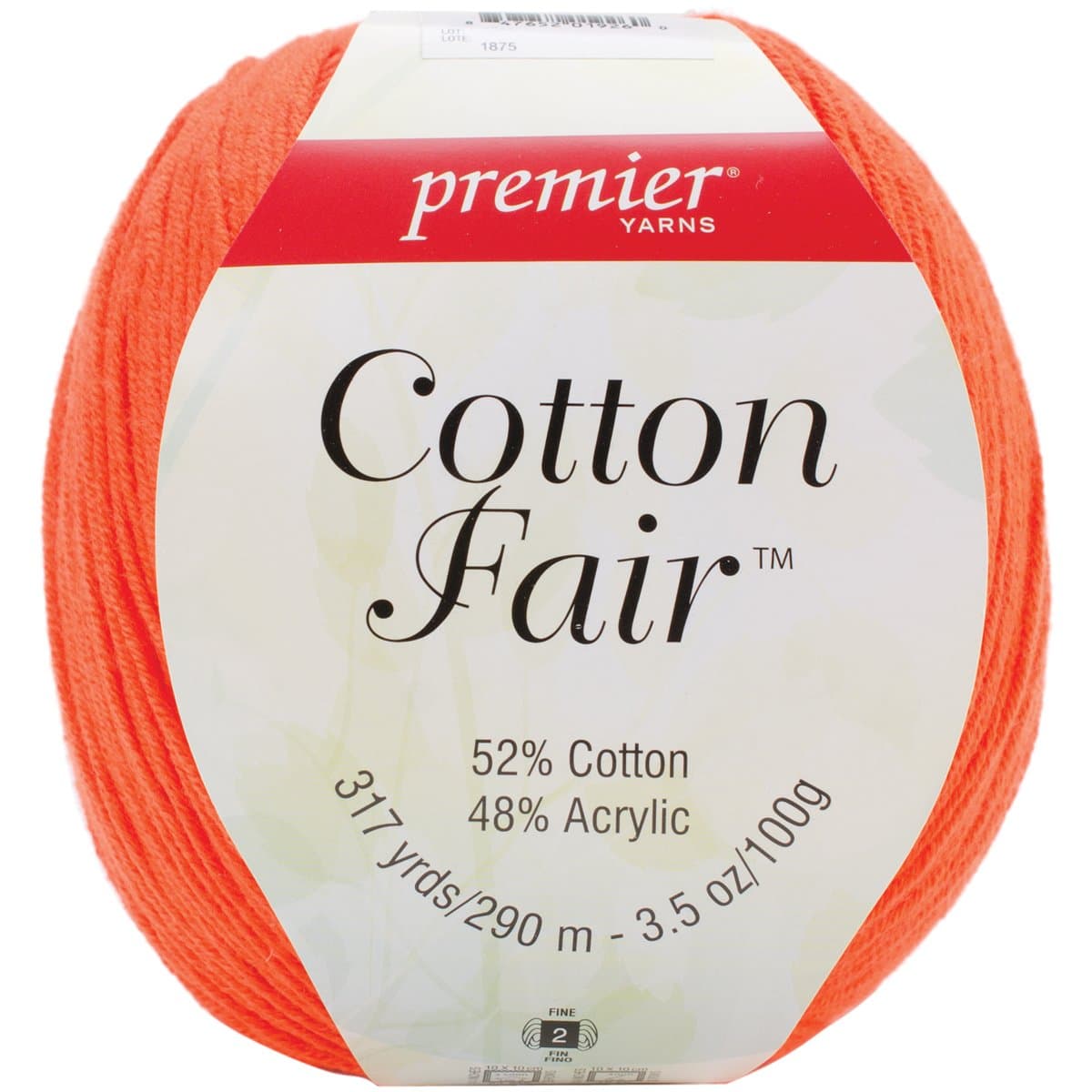 Premier Yarn Cotton Fair Solid Yarn, Persimmon, 3 Pack