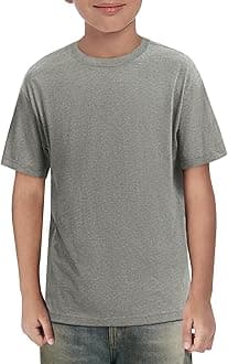 HaloumoningBoys Short Sleeve Shirts Kids Summer Crewneck T-Shirts Casual Tops Tees 5-14 Years