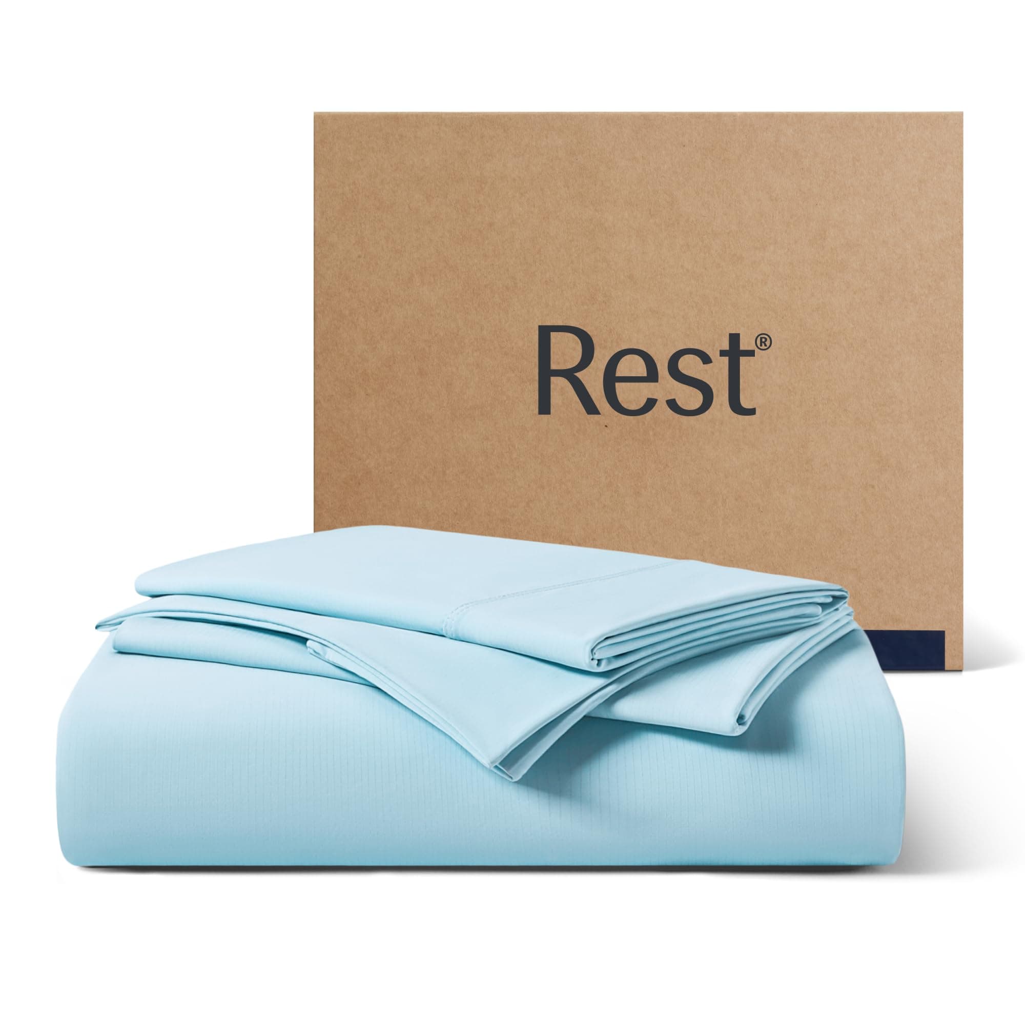 REST® Evercool®+ Starter Sheet Set, 3 PCS with No Flat Sheet, Cooling Sheets Designed for Hot Sleepers and Night Sweats, Knitted with Noble’s IONIC+ Self-Cleaning Silver Yarns, Blue, King