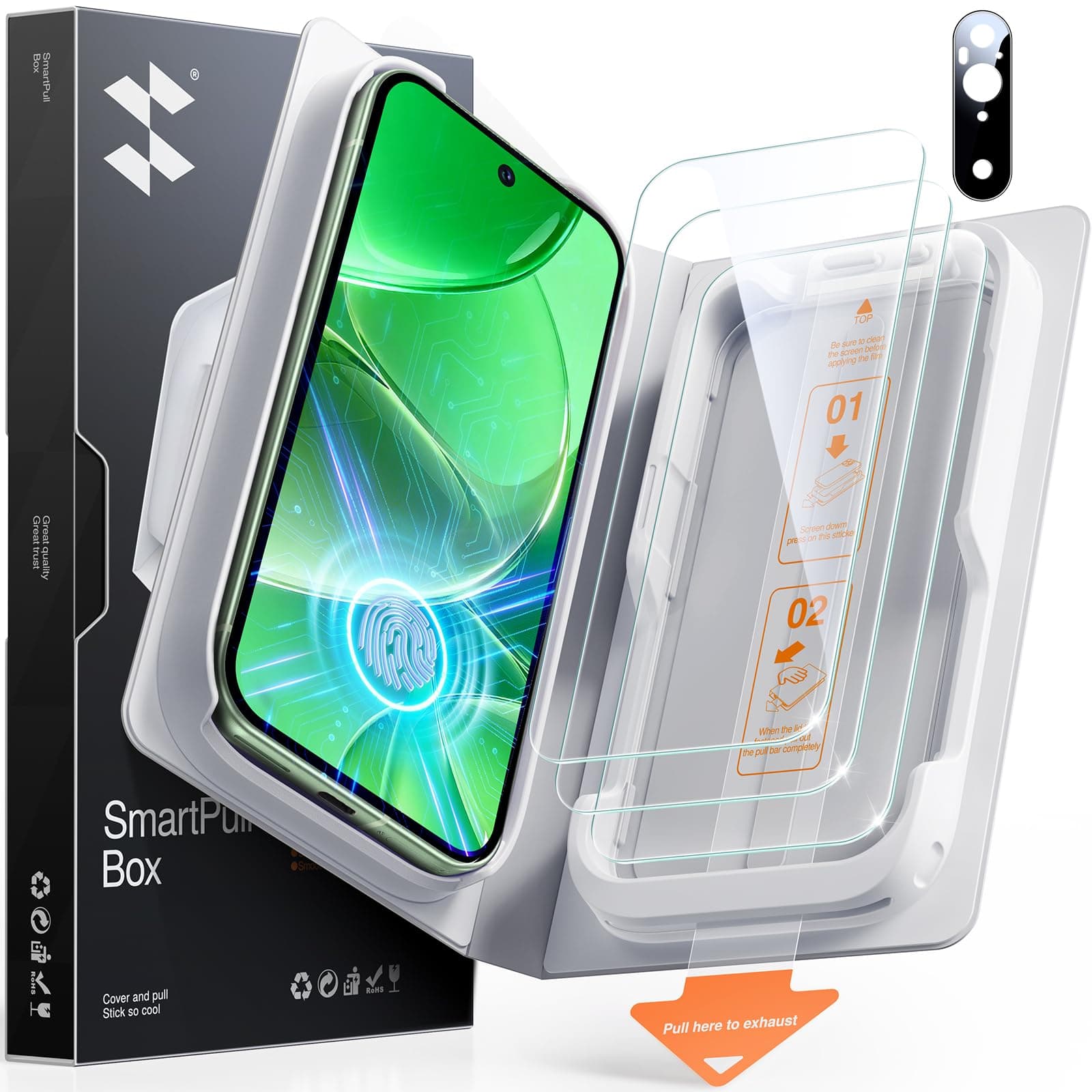 - Screen Protector for Google Pixel 9 (3 Pack) + Camera Lens Protector, HD Tempered Glass, Fingerprint Unlock Friendly, 9H Military-Grade Protection, Scratch & Drop Resistant