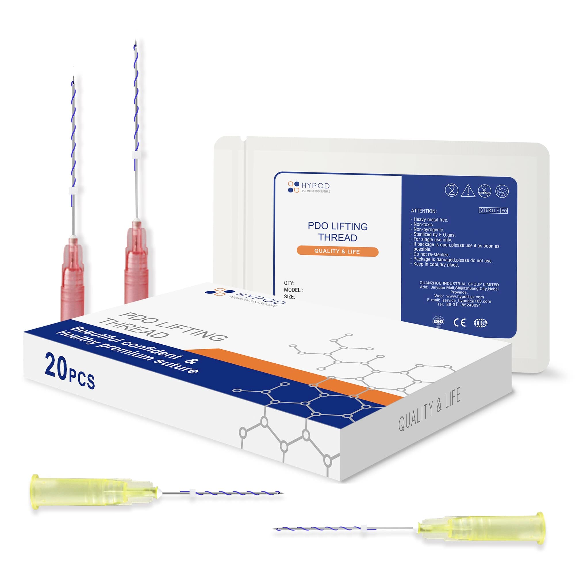 HYPOD Pdo Threads for Face Lift, Pdo Lifting Thread Whole Body Mono Screw Type, Pdo Thread Lift Mono Korea (20PCS-30G*12MM)