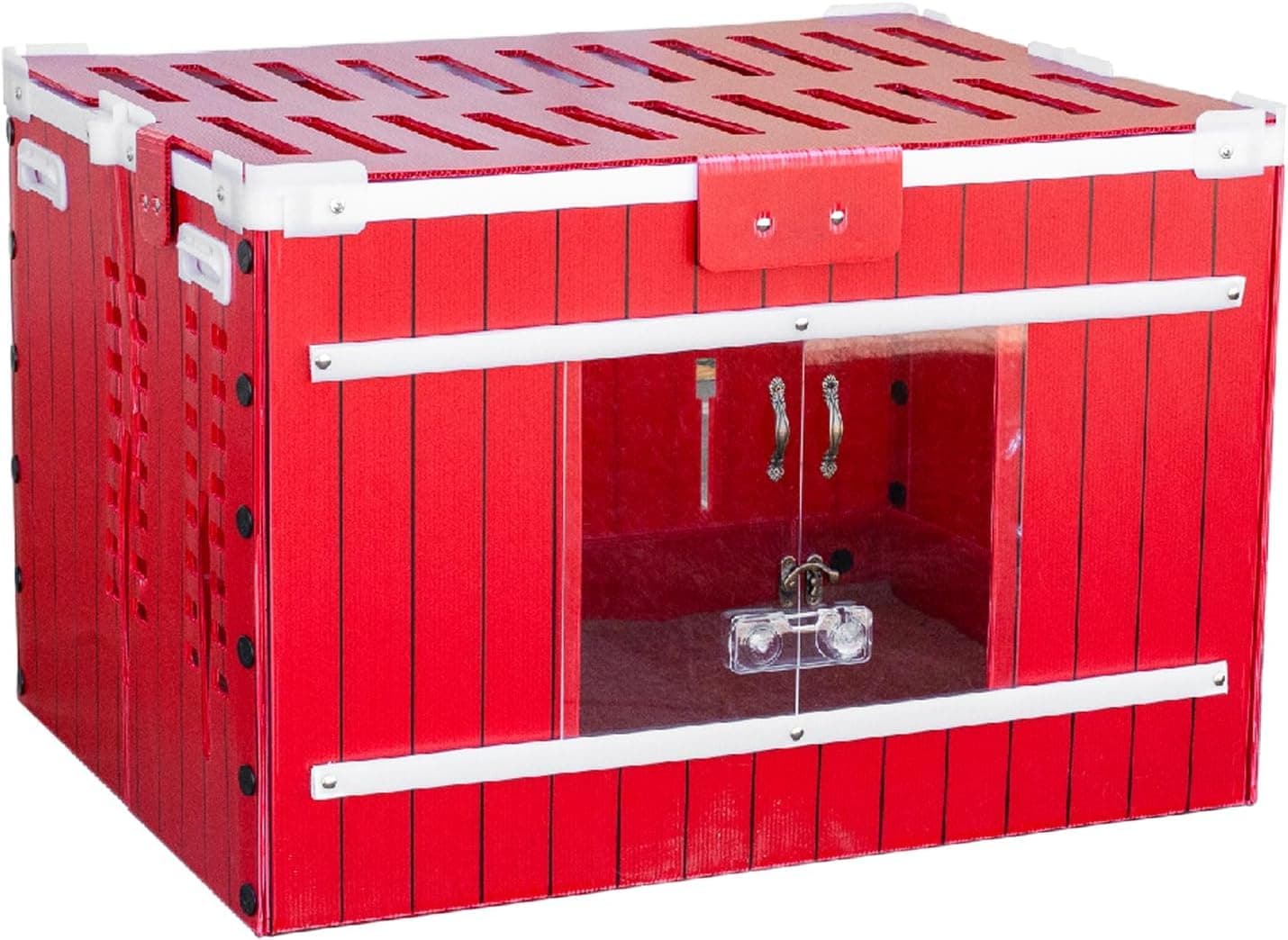 RentACoop Little Red Barn Chick Brooder | Durable, Lightweight, Easy-Clean, Multipurpose | with Absorbent Hatchling Liners, Jute Liners, LED Light, Security Latch