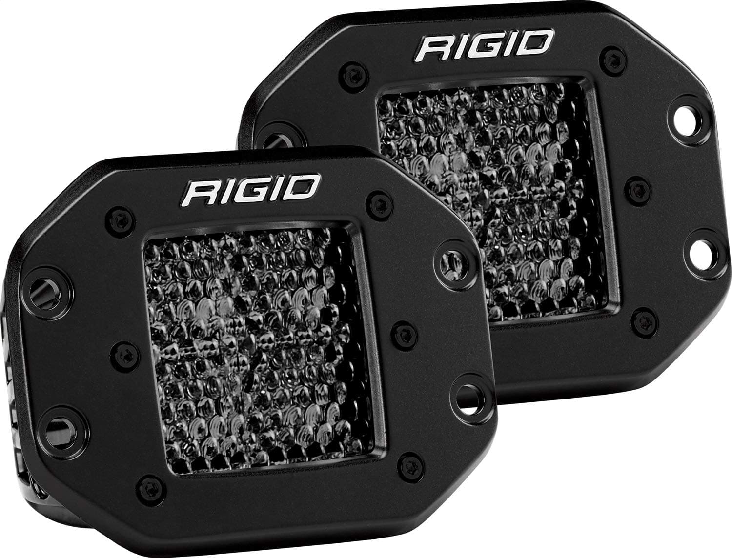 RIGID 212513BLK D-SERIES PRO SPOT DIFFUSED MIDNIGHT FLUSH LED Lights (set of 2 LED Lights), 212513BLK