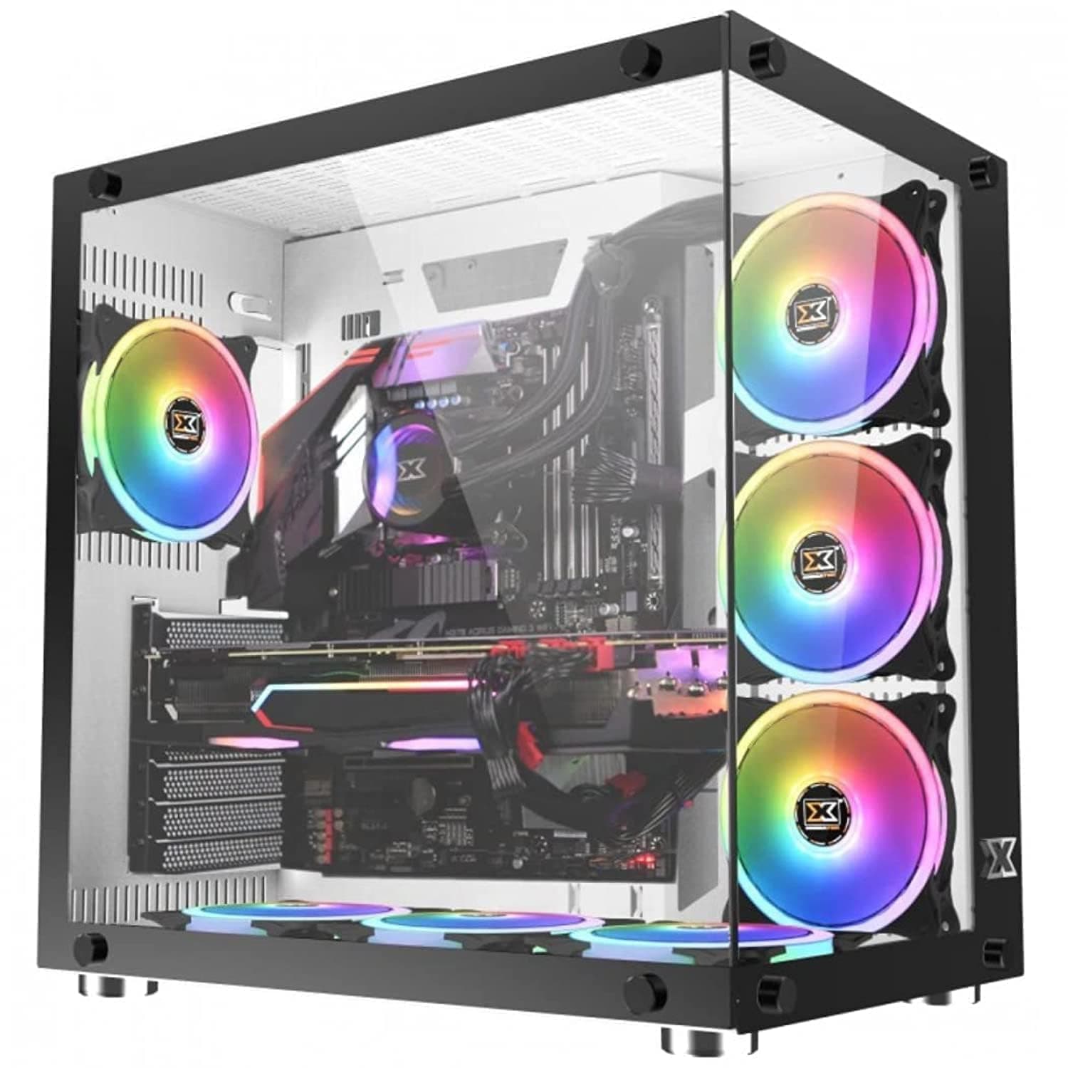 Gaming PC Nanotech Computer Desktop – Intel Core i9-11900K 3.5GHz, NVIDIA GeForce GTX3080 10GB, 16GB DDR4-3200 RGB RAM, 1TB HDD, 500GB NVMe SSD, Windows 10