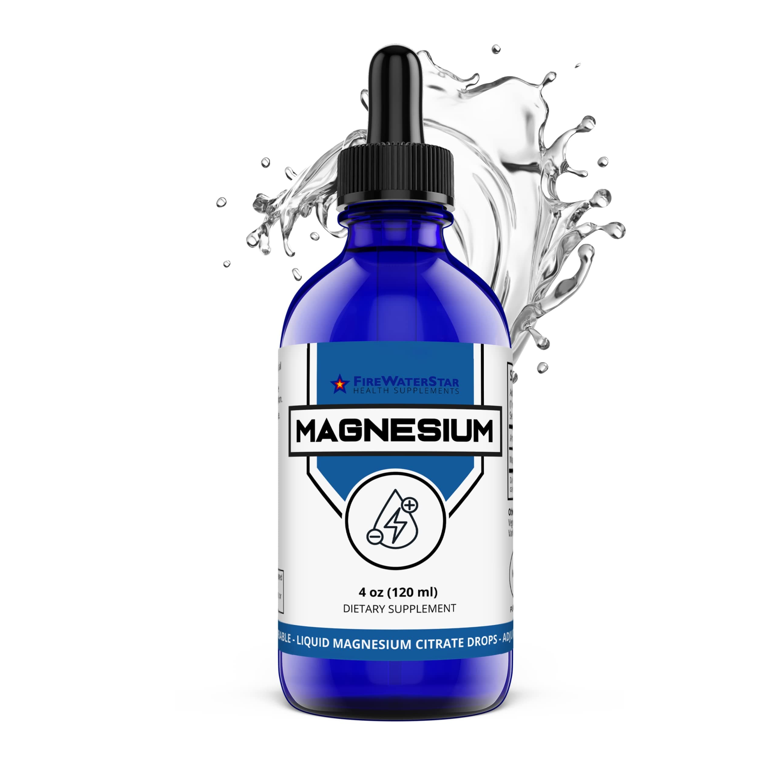FWS Magnesium Citrate Liquid Drops for Adults and Kids, Pure Magnesium Citrate, Organic, Non-GMO, Vegan, Supports Sleep Calm Energy Muscles Nerves, Easy Adjustable Dosing, 4 Month Supply, 4 oz