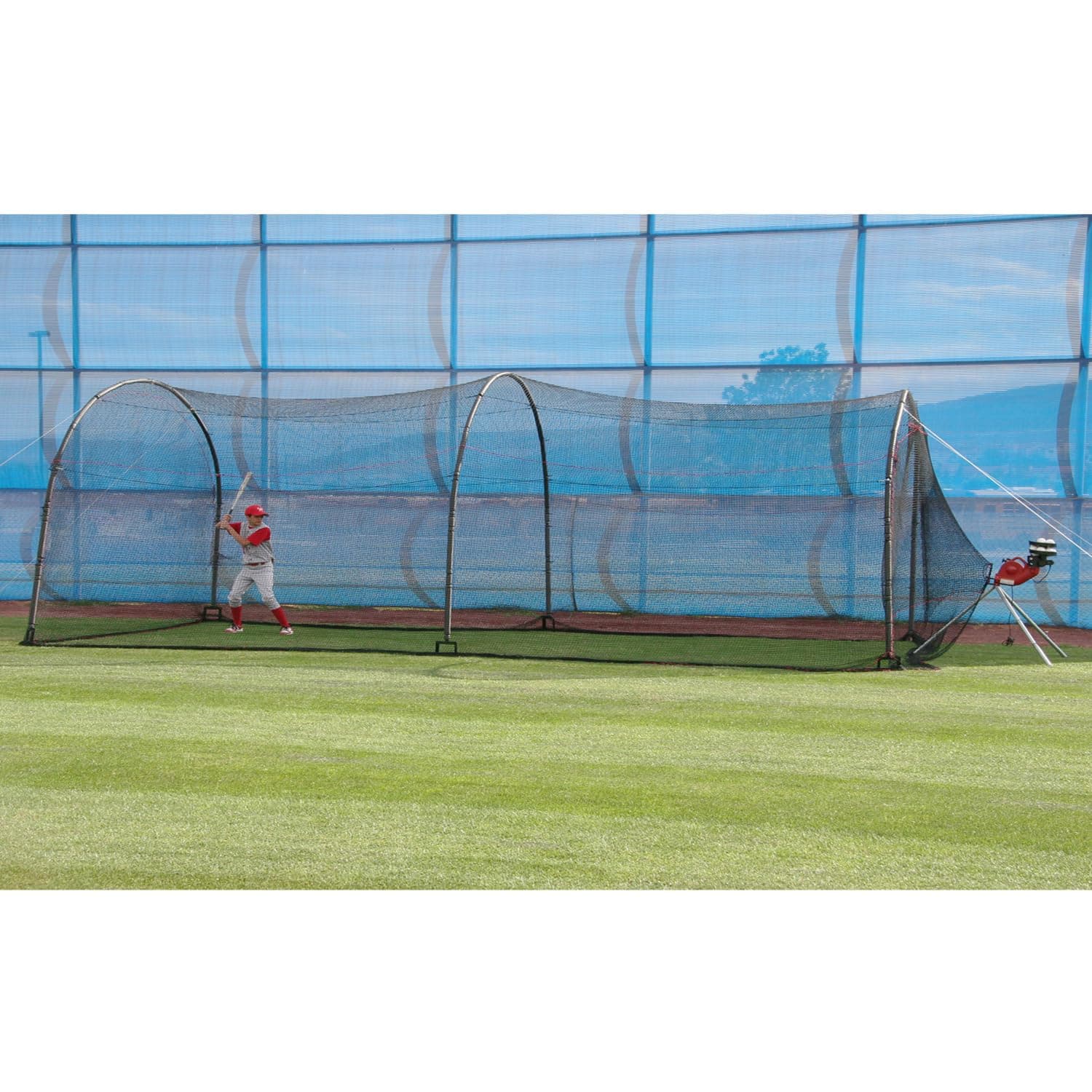 Heater Sports Xtender 24' Baseball & Softball Batting Cage Net & Frame (Machine NOT Included) - Durable Fiberglass Frame and Polyester Netting | Ideal for Batting Training for Kids, Teens, & Adults