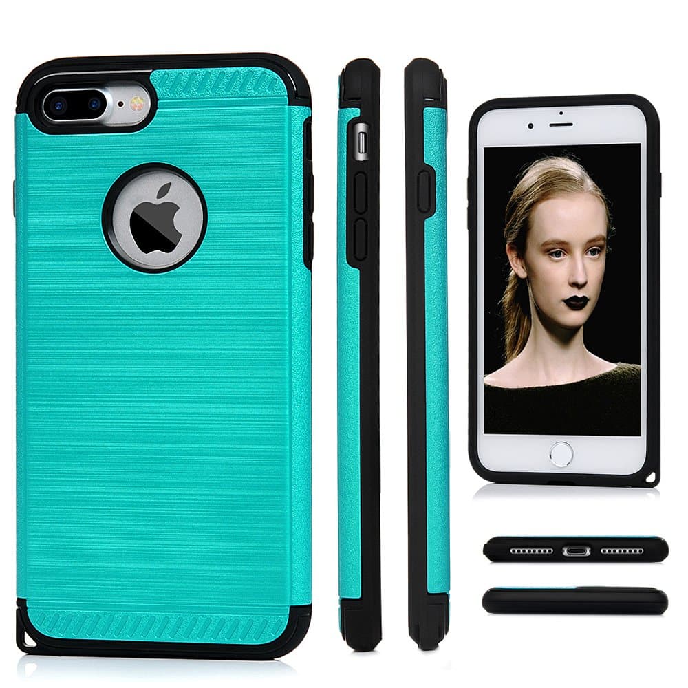 7 Plus Case, iPhone 7 Plus Case - MixcTech [Heavy Duty] Design Soft TPU + Hard PC Dual Layer Full Body Protection for iPhone 7 Plus 5.5 inch (Blue)