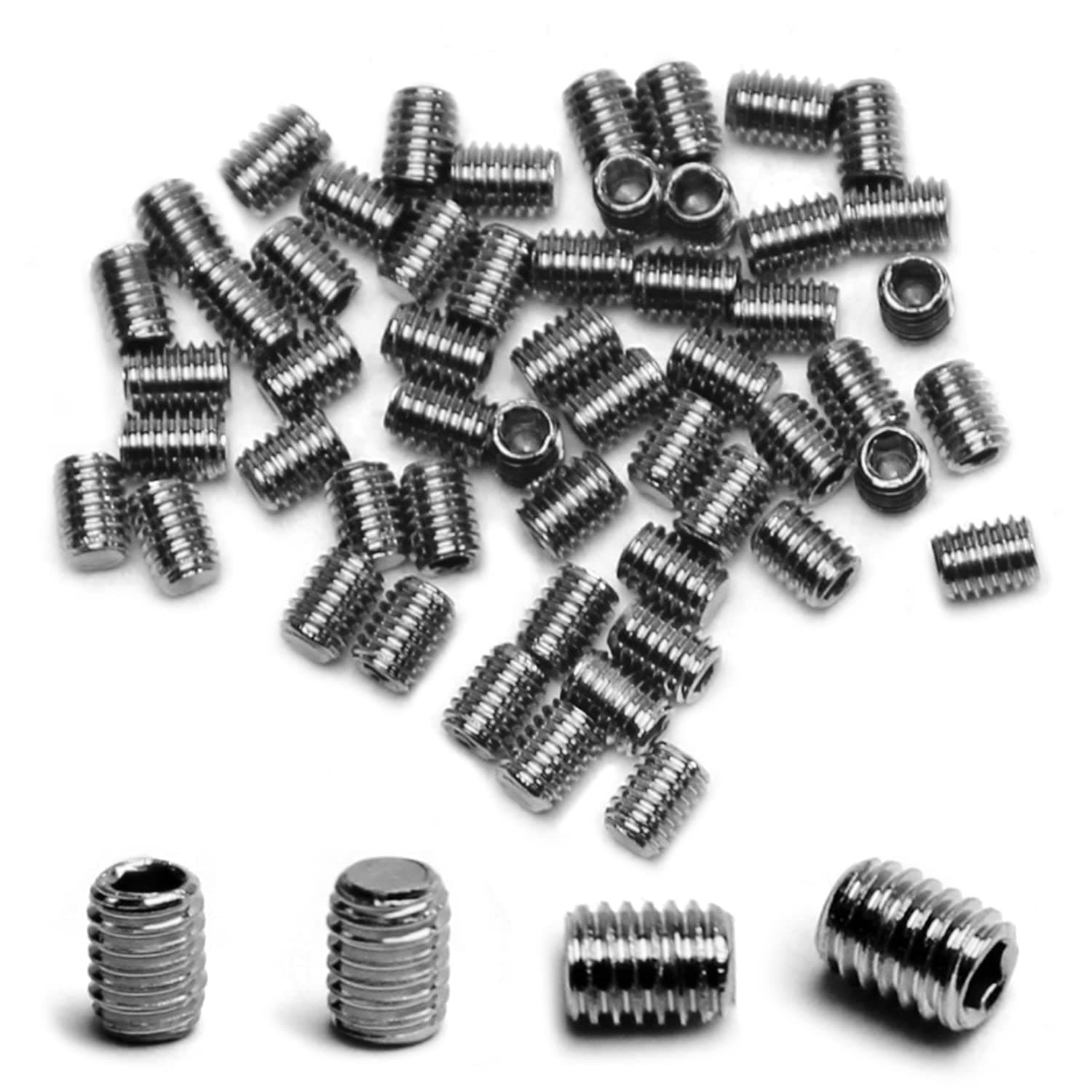 MroMax M3x4mm Hex Socket Set Coarse Thread Socket Set Screw Cap Point Grub Screws 304 Stainless Steel 50pcs