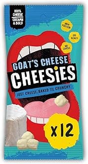 CHEESIES Crunchy Snacking Cheese Keto Snack. Sugar Free, Gluten Free, No Carb, High Protein, Vegetarian (12 x 20g, Goat's Cheese)