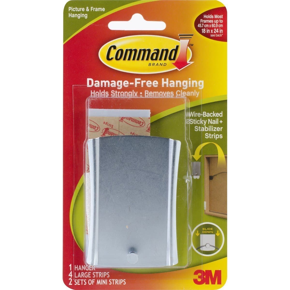 Command Universal Picture Hanger with Stabilizer Strips, Jumbo, Pack 4