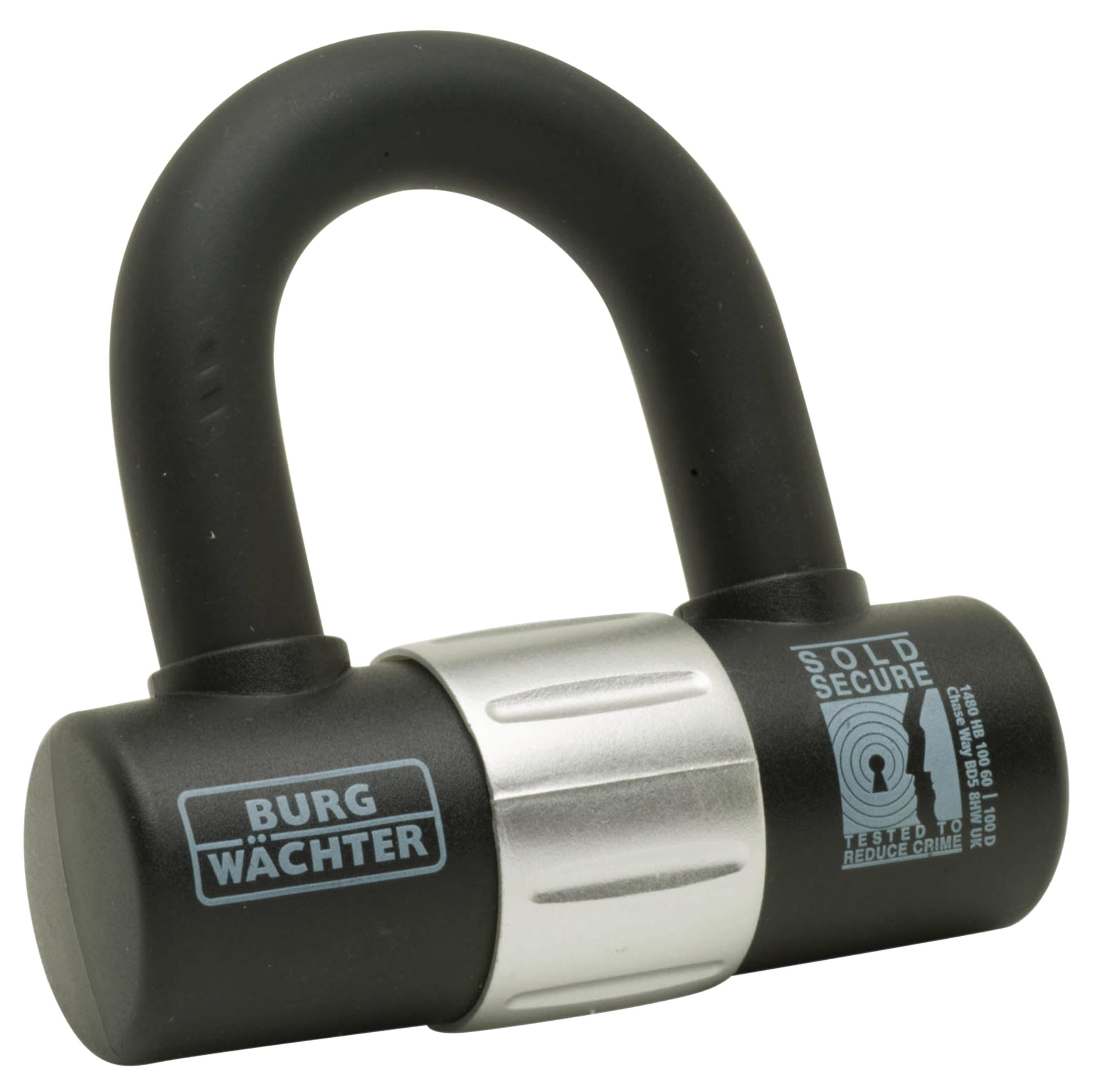 Sterling 100D 16mm Heavy Duty Sold Secure Diamond & Gold Padlock U Lock - Black