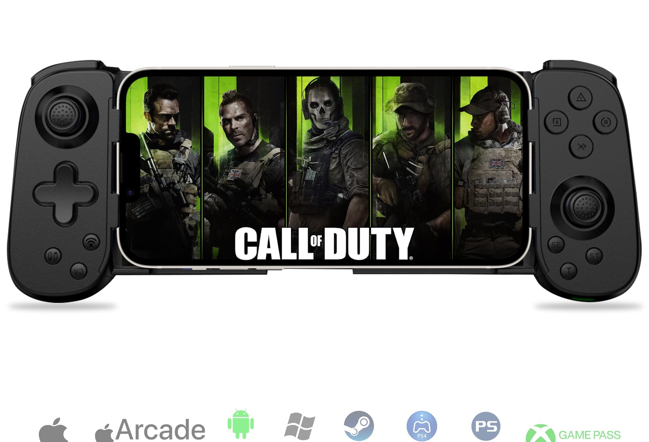 Koiiko Phone Game Controller for iPhone 17/Android/PC/Switch, Play COD, Genshin, Diablo, Support Streaming on PS5/PS4/Xbox/PC Console, Cloud Gaming Wireless Gamepad Joystick, Turbo/6-Axis Gyro/Dual Motor