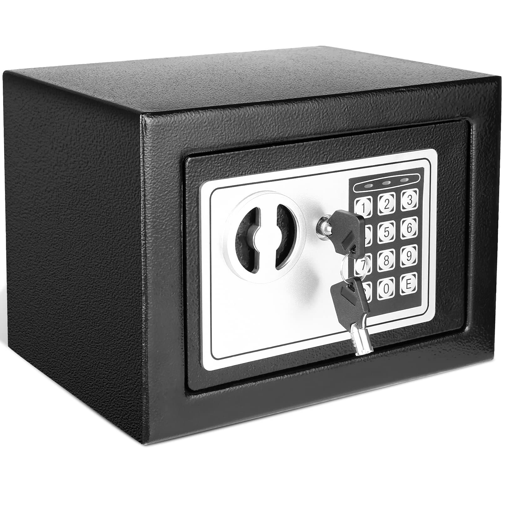 Modrine Security Safe - Digital Safe, Electronic Steel Lock Box with Keypad to Protect Money, Jewelry, Passports for Home, Business or Travel (Black)