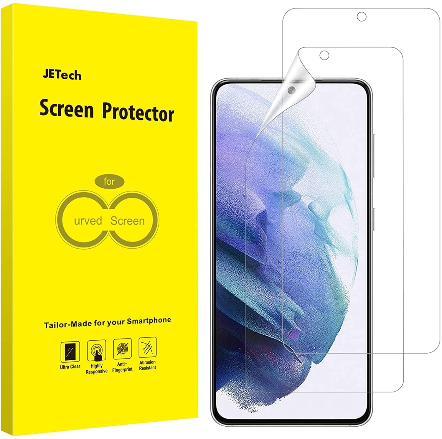 Screen Protector for Samsung Galaxy S21 6.2-Inch, HD Clarity, Flexible TPU Film, 2-Pack