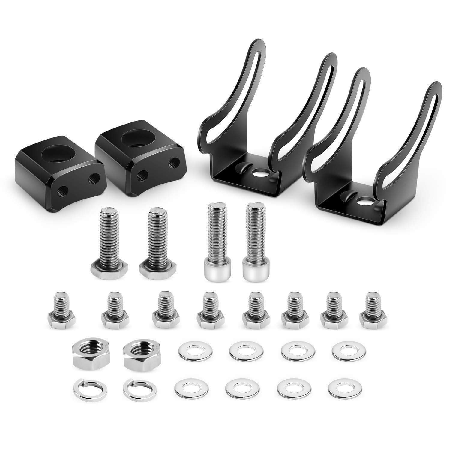 2PCS Mounting Base Bracket LED Light Bar Slide Mount Bracket 2 Years Warranty (90034B),Black