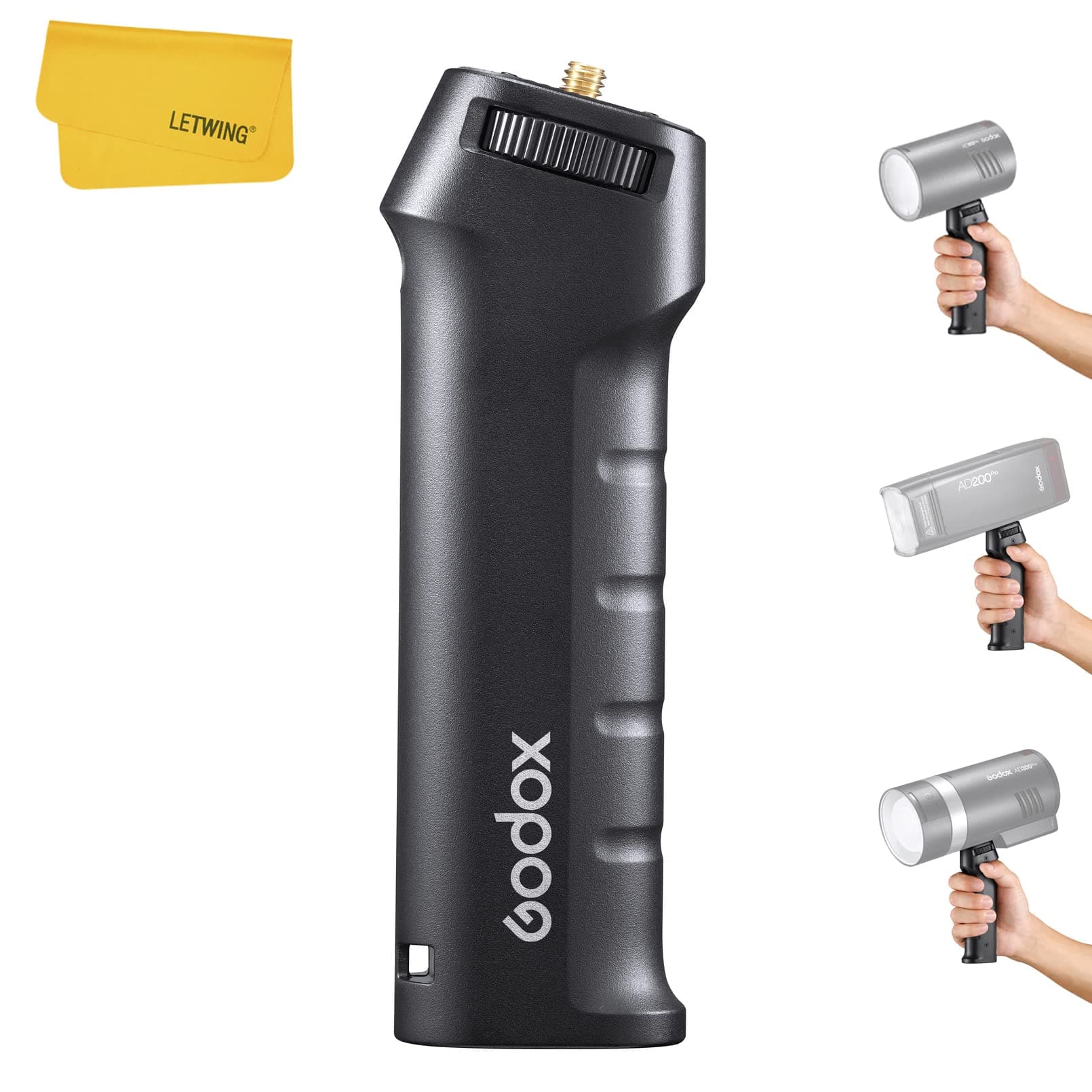 Godox FG-100 Flash Grip, Portable Flash Bracket Handle with 1/4" Screw Speedlite Holder, Compatible for Godox AD300Pro/AD300ProII/AD200Pro/AD200ProII/AD200/AD100Pro and Other Outdoor Flash/LED Light