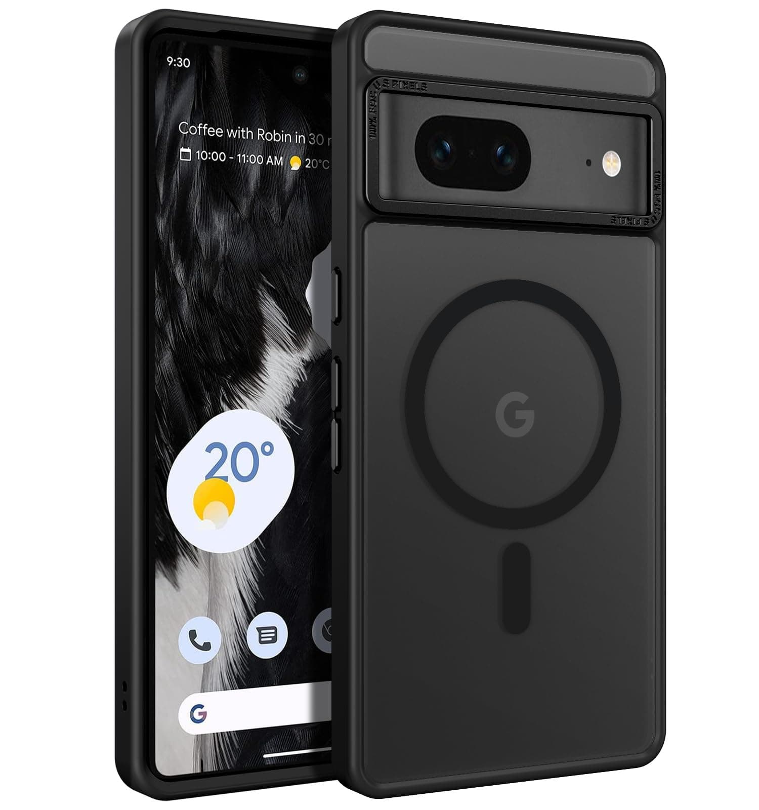 for Google Pixel 7 Case [Magsafe] Translucent Matte Slim Shockproof Protective Phone Case for Google Pixel 7 6.4", Black