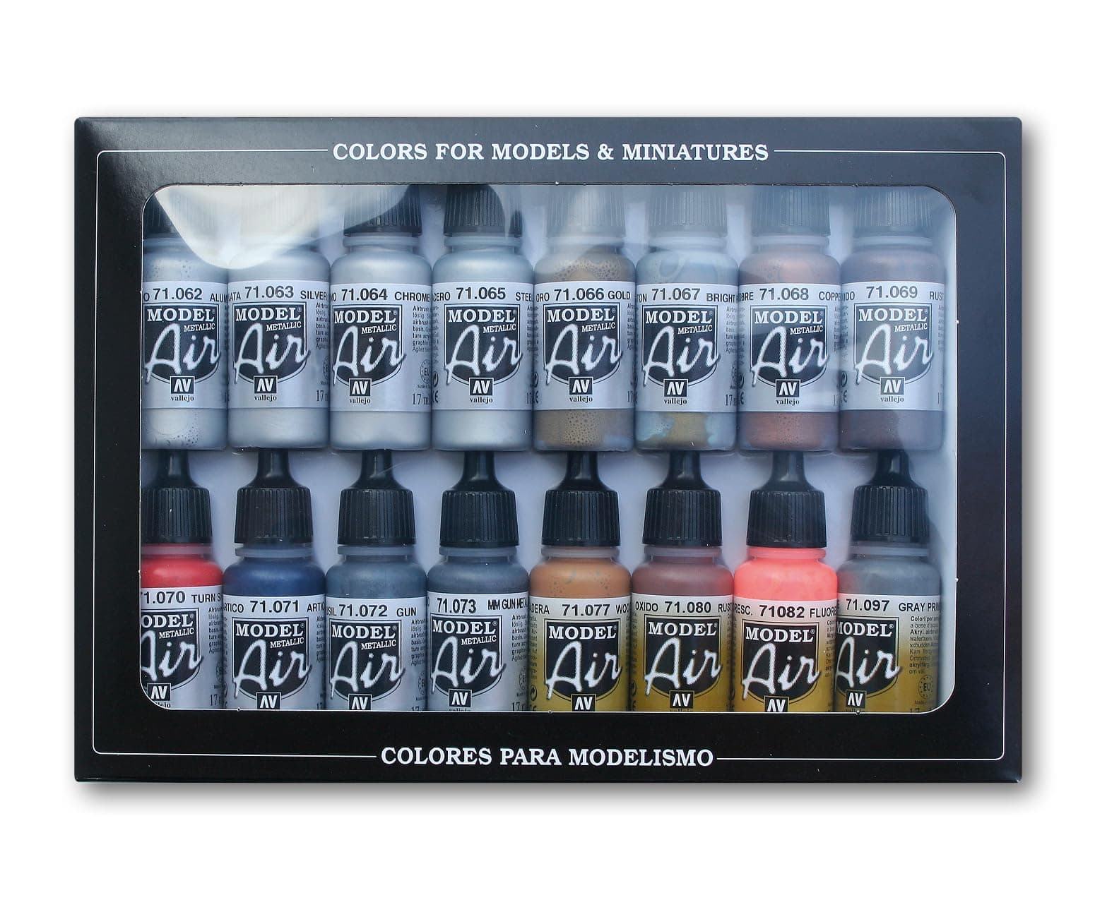 Metallic Set Model Air Paint, 17ml, Multicolor, (Pack of 16)
