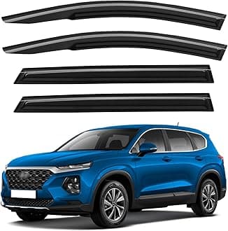 Window Visors Rain Guards for 2019 2020 2021 2022 2023 Hyundai Santa Fe, Out-Channel Window Vent Wind Deflectors Visors Shades for 19 20 21 22 23 Santa Fe