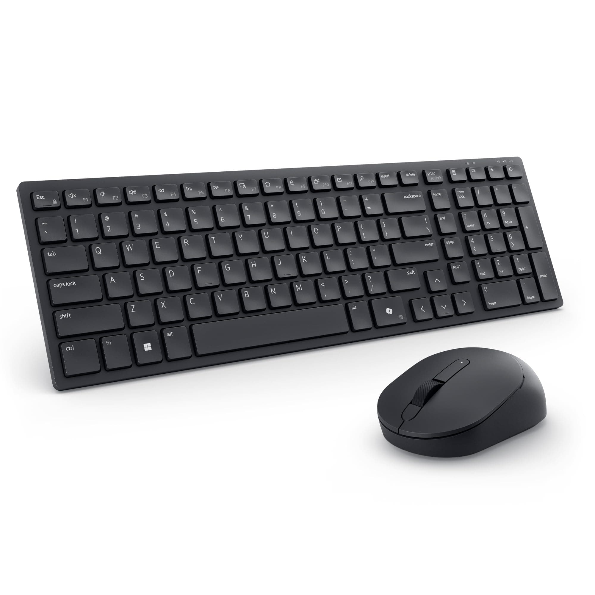 KM555 Silent Keyboard and Mouse - 18 Programmable Shortcut Keys, Copilot Key, Secure Dual-Mode connectivity, Adjustable DPI, Ambidextrous, Low Battery LED Indicator, 3-Year Warranty - Black
