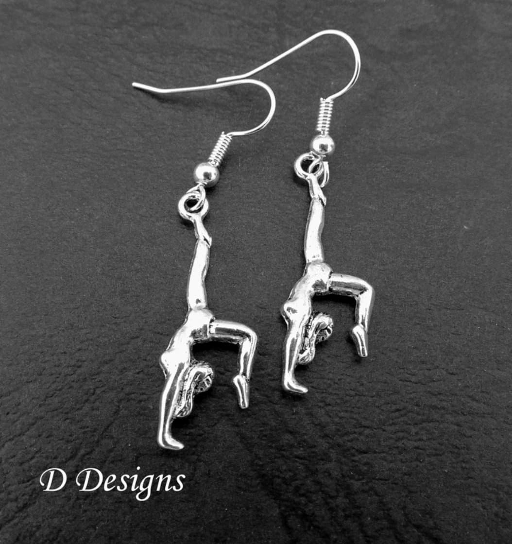 Gymnast Earrings Sterling Silver Hooks