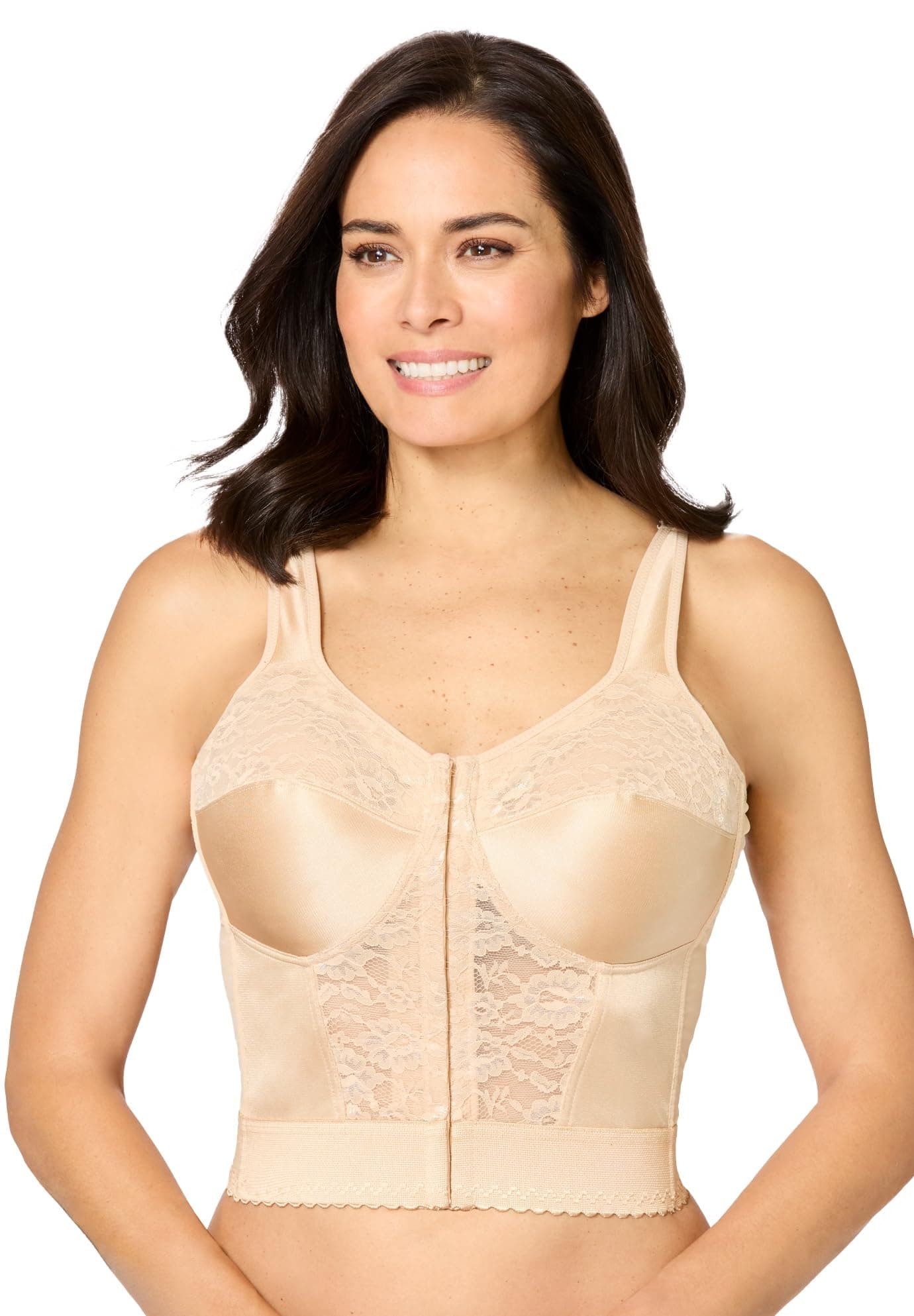 Women's Plus Size Easy Enhancer Wireless Longline Posture Bra