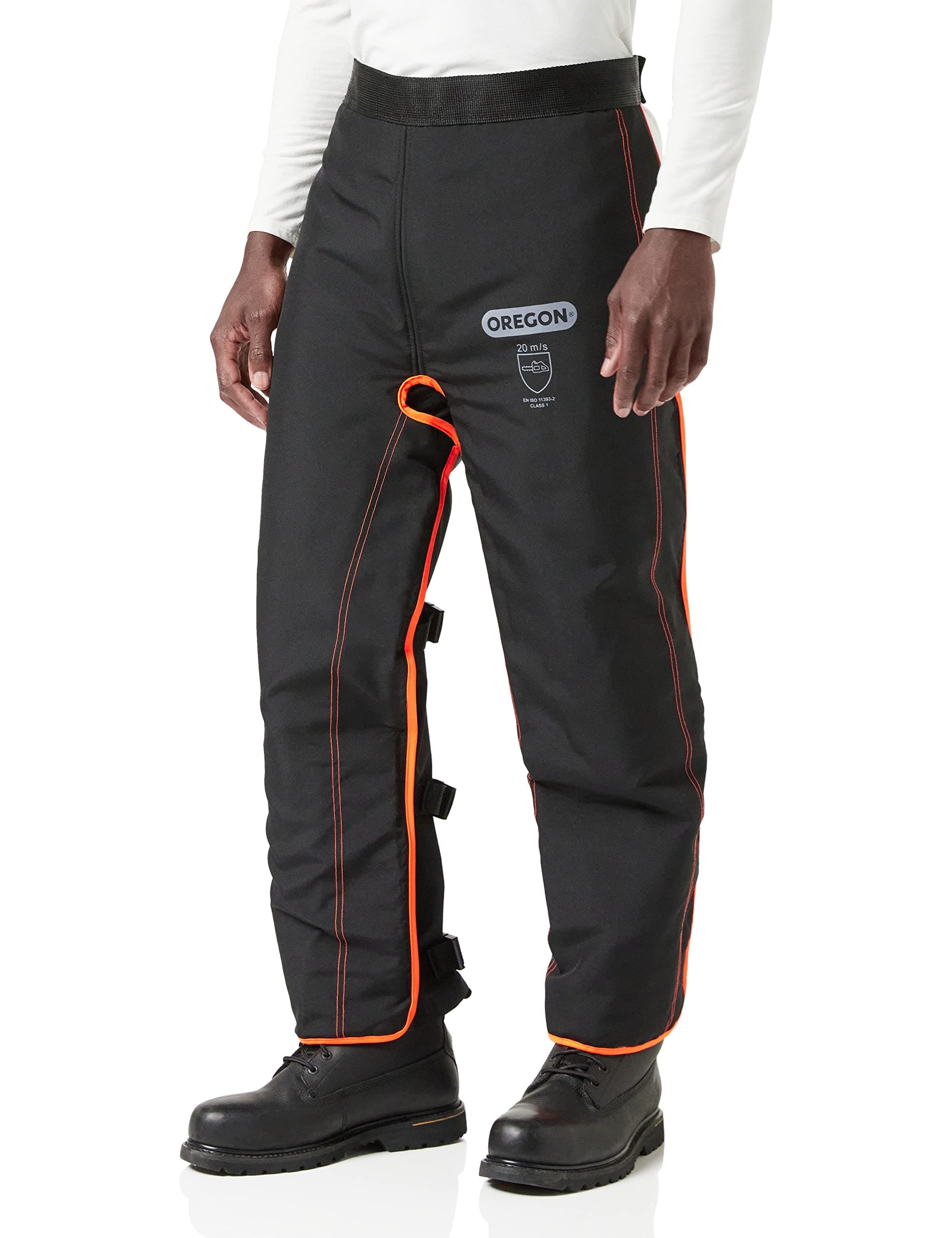 Oregon Chaps with Protective Chainsaw Apron, Adjustable Chainsaw Chaps, One Size Fits All, PPE Clothing Safety Trousers, Black, Type A