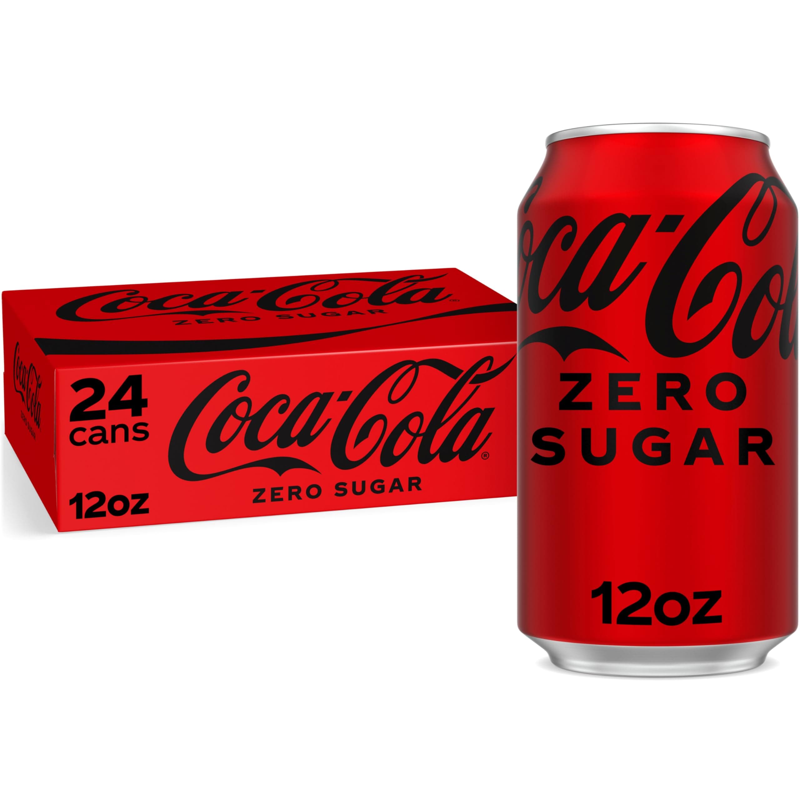 Coke Zero Sugar Cola Soda, 12 oz, 24 Pack (Package May Vary)