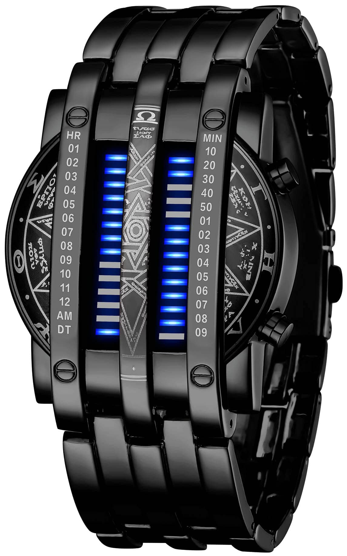 Black Binary Matrix LED Watch