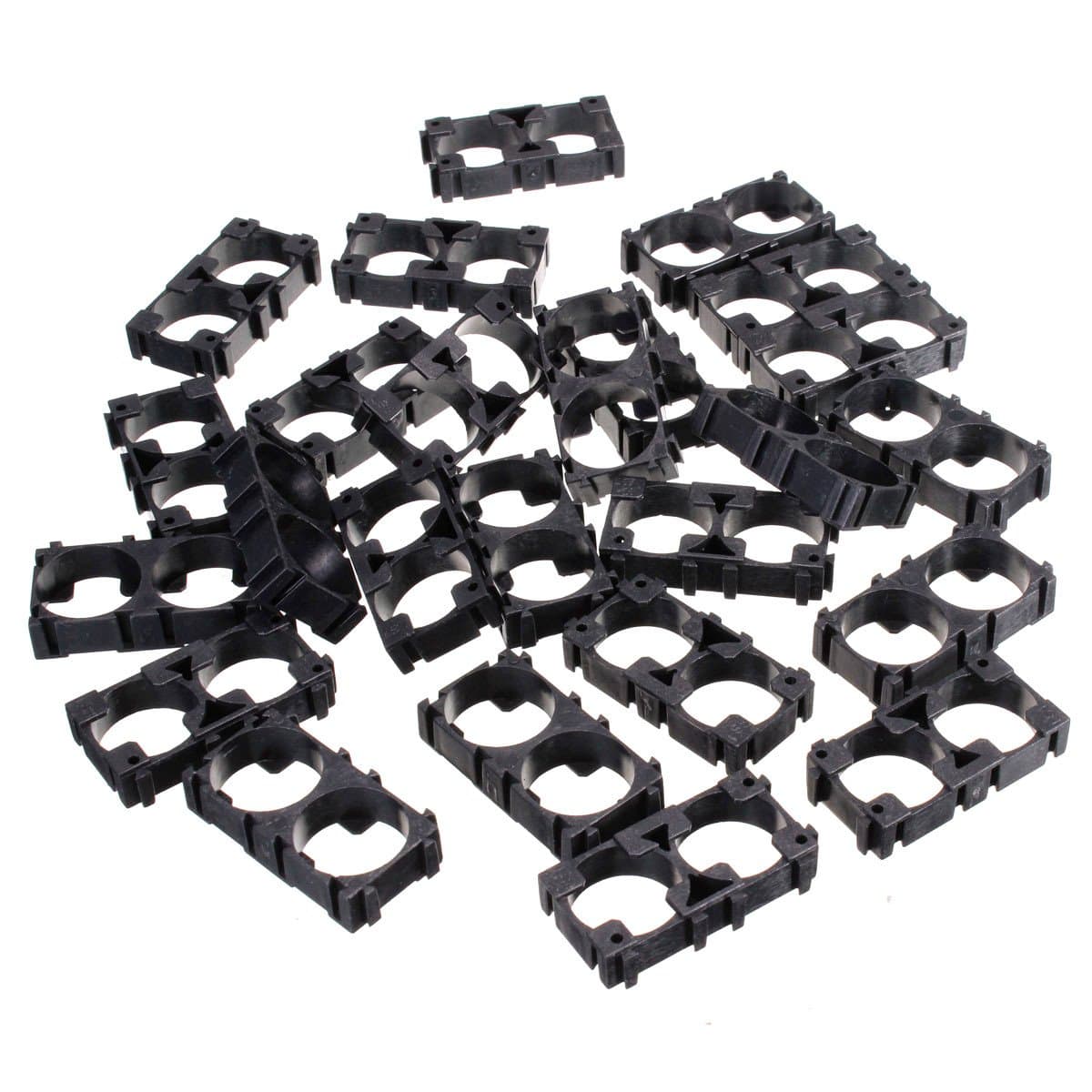 Toolcool 25pcs Double Bracket 18650 Battery Spacer Radiating Shell Plastic Heat Holder Bracket