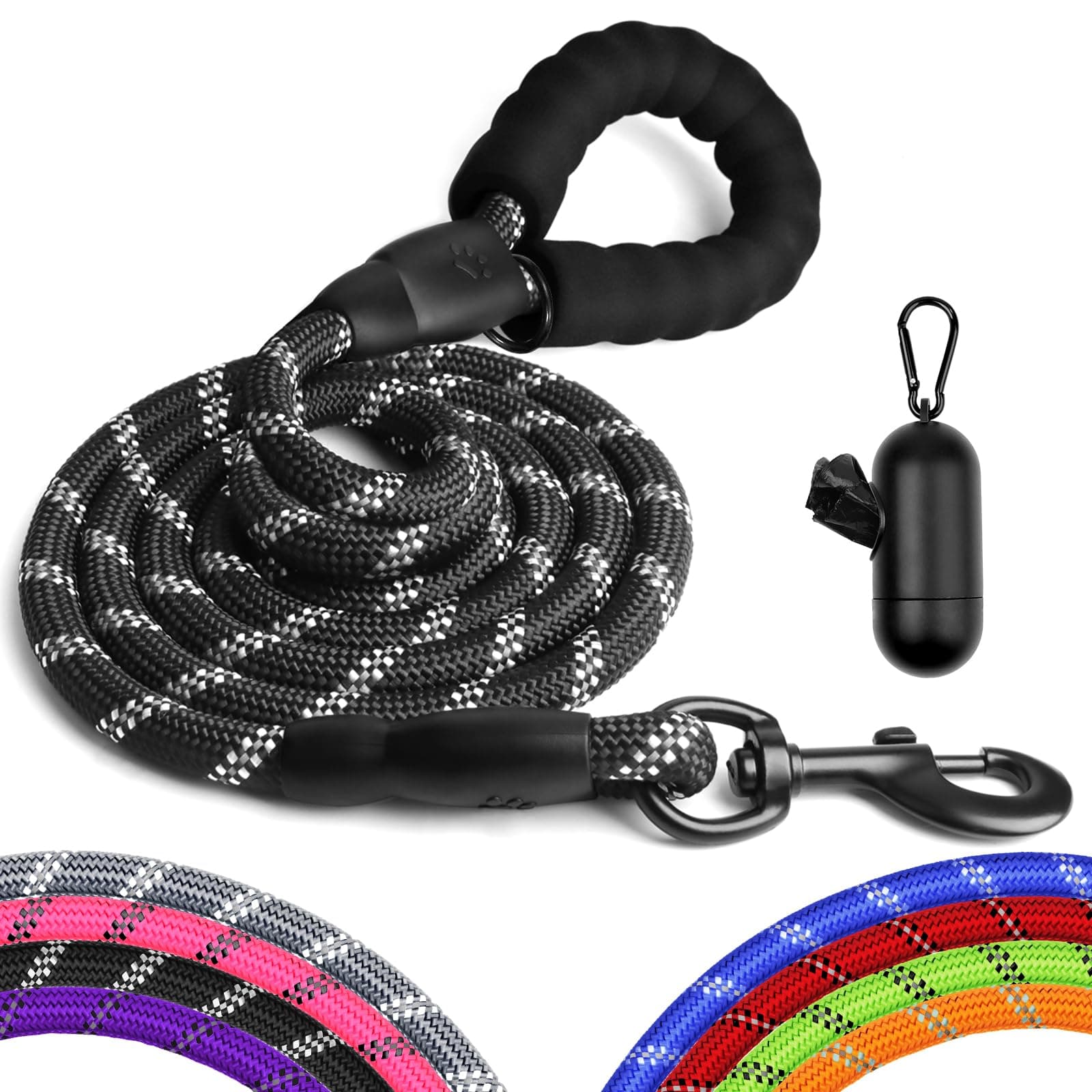 4/5/6 FT Black Dog Leash