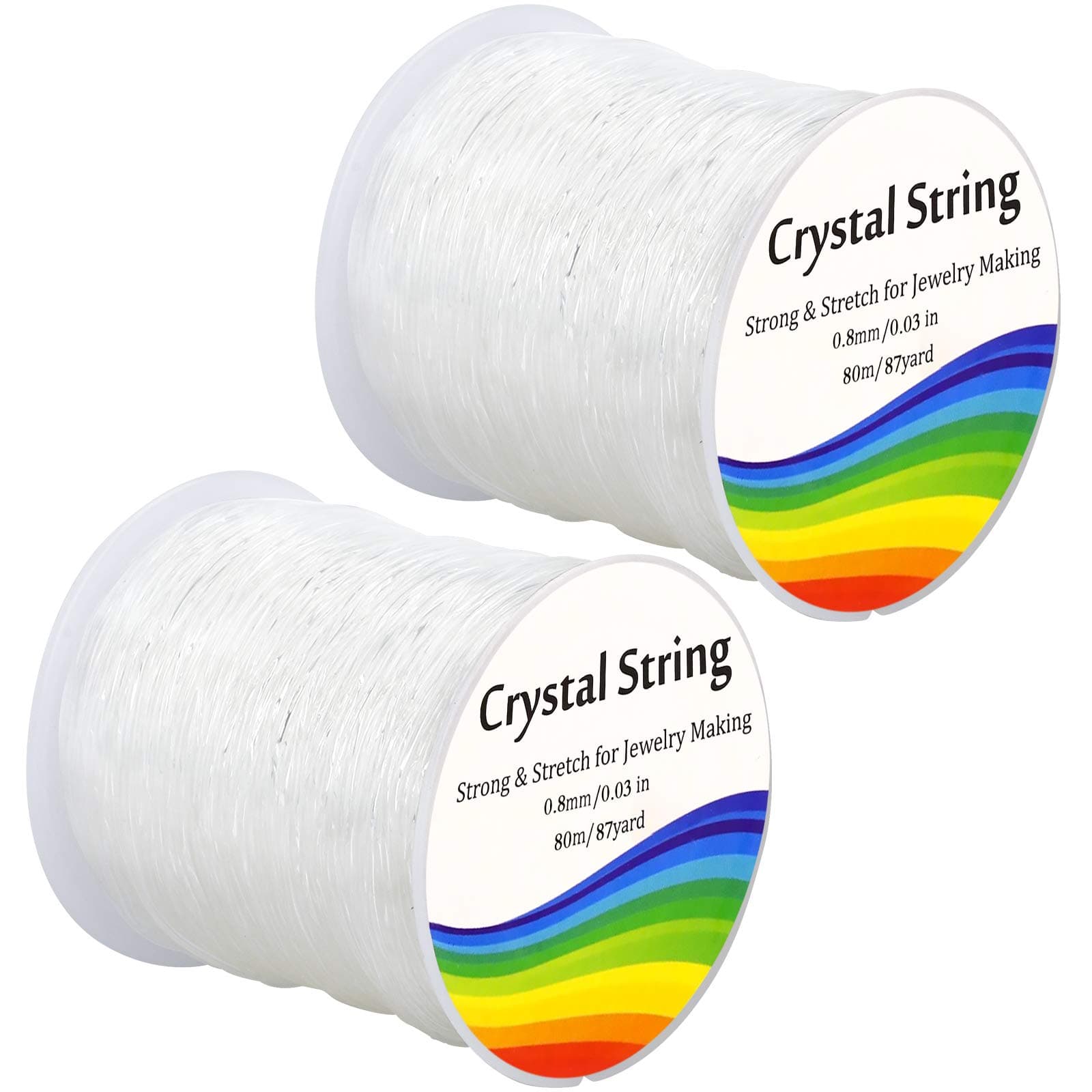 0.8mm Crystal Elastic String for Bracelets, Stretchy Bracelet String Clear Bead Cord for Beading, Jewelry Making (160m)