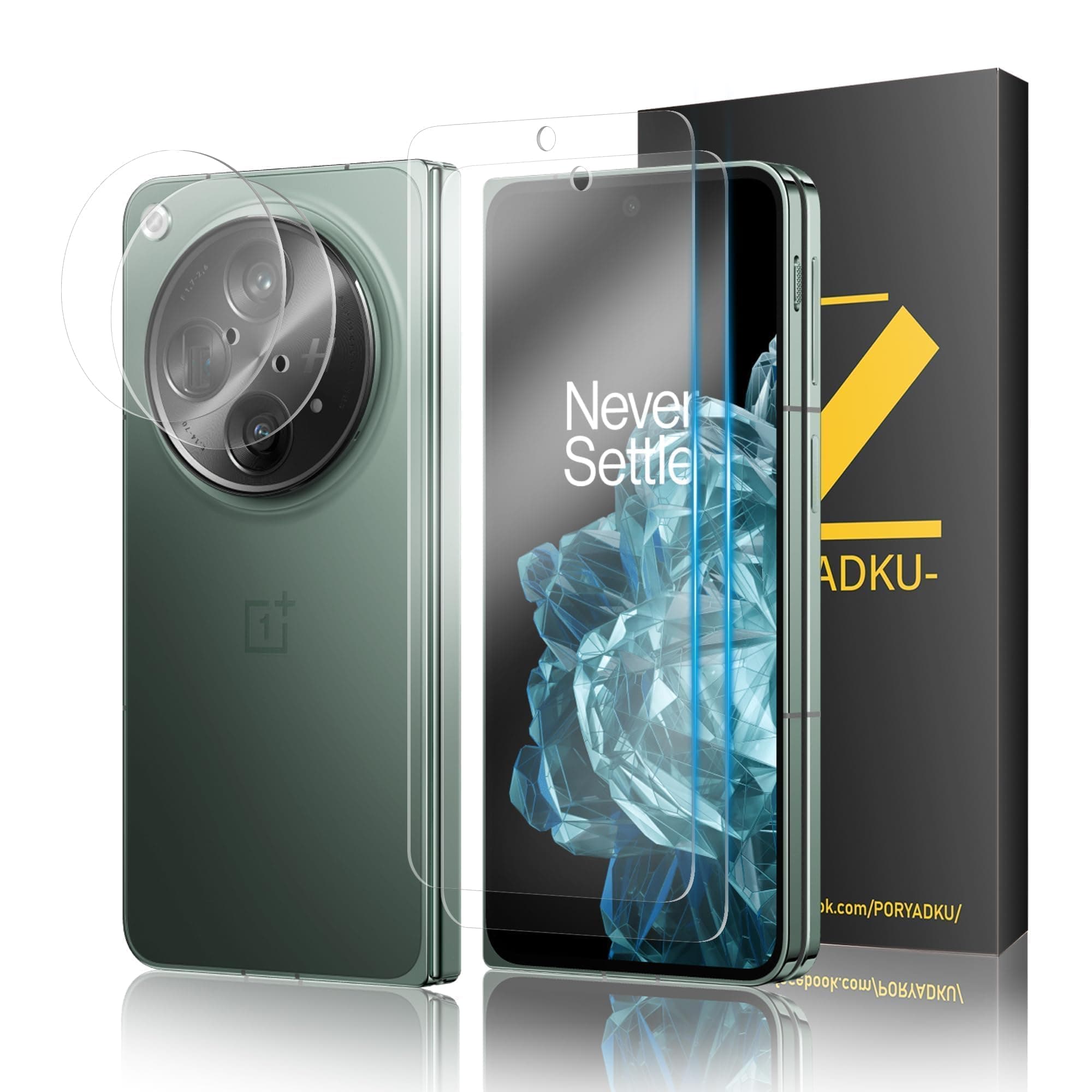 HOMEMO2 PACK For Oneplus Open Screen Protector and 2 PACK Camera Lens Protector,0.33mm Thickness,For Oneplus Open 5G Tempered Glass Screen Protector