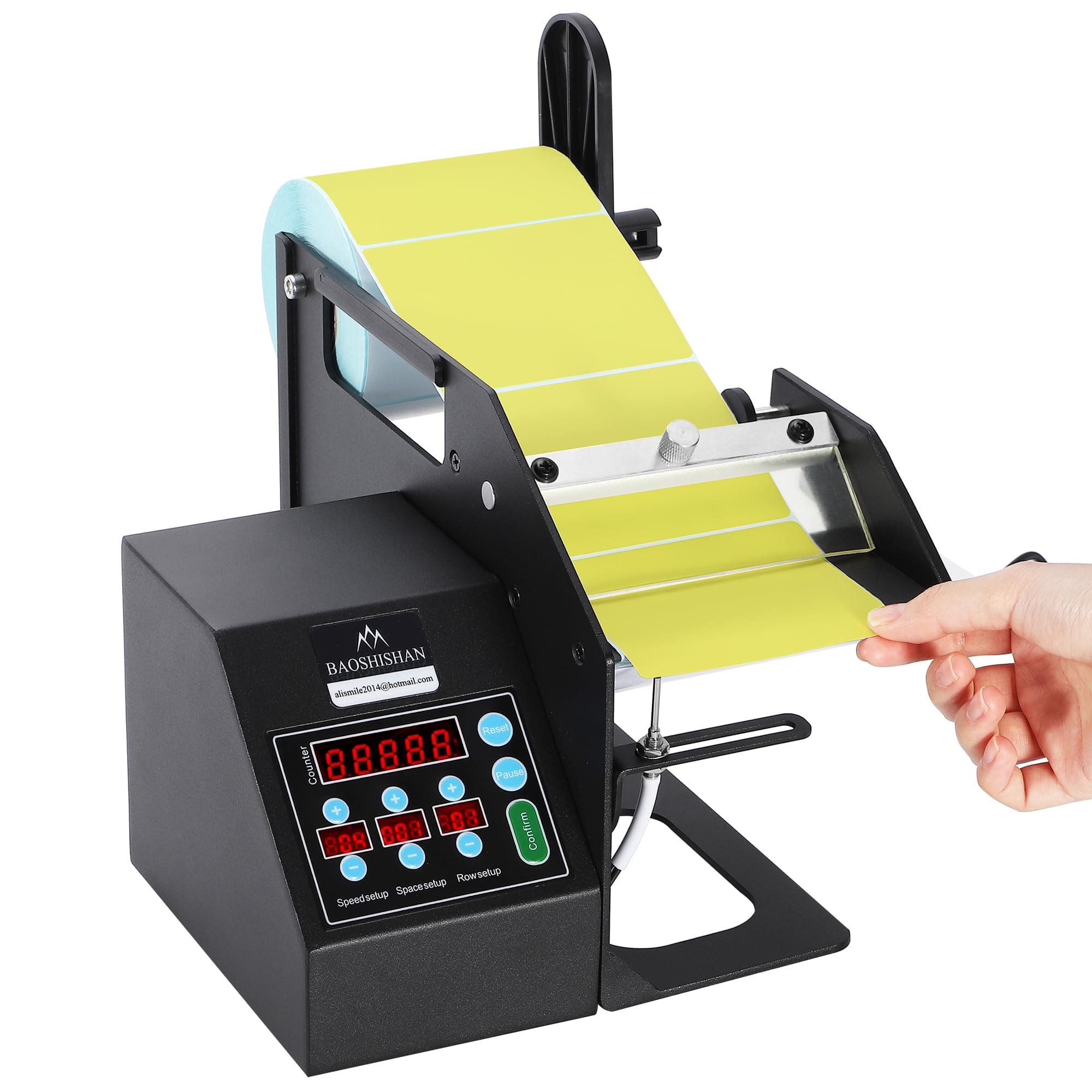 BAOSHISHAN Automatic Label Dispenser Automatic Counting Label Stripper Speed Adjustable Label Separating Machine Adhesive Tape Separator for Paper Labels (Width 120mm/4.7inch)