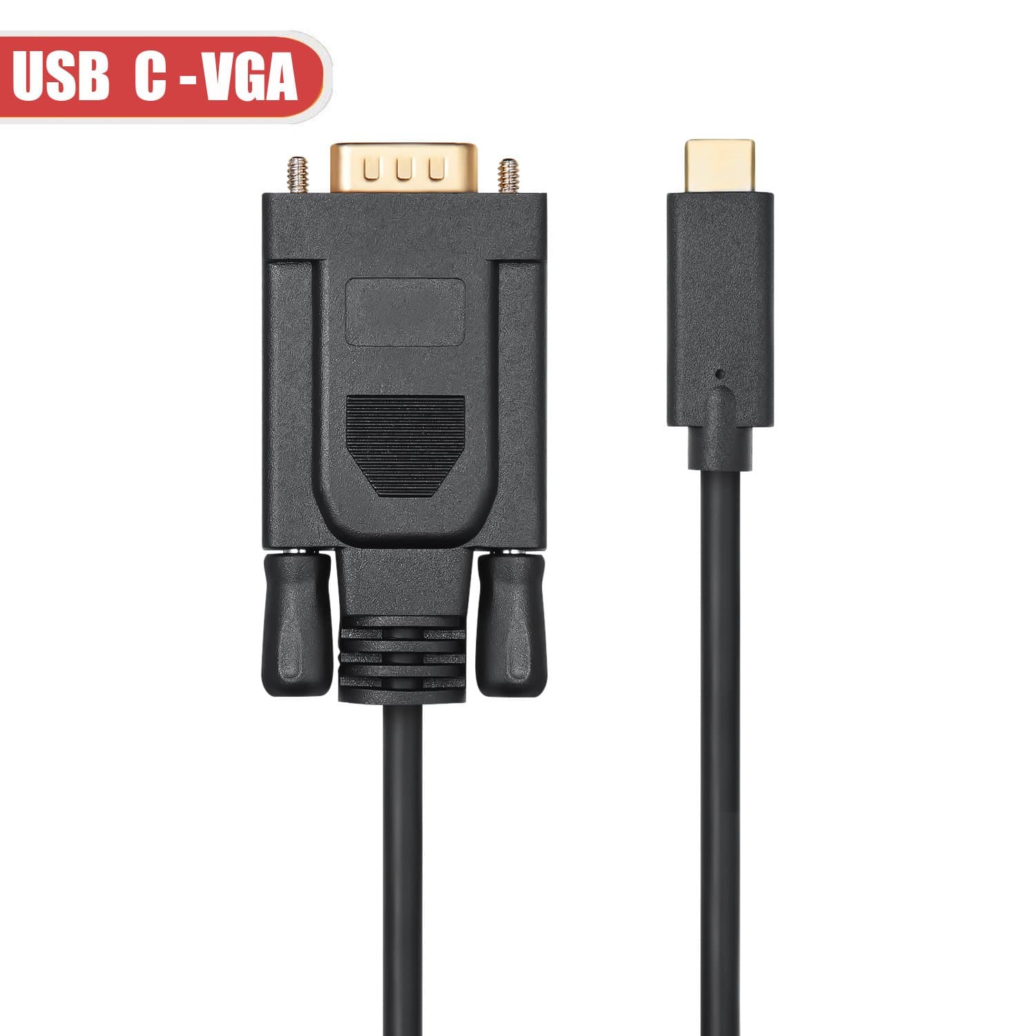 ITD ITANDA USB-C to VGA Cable (1.8m / 6ft), Thunderbolt 3 Type C to VGA Male Converter for New MacBook Google Chromebook Pixel,XPS 13 15