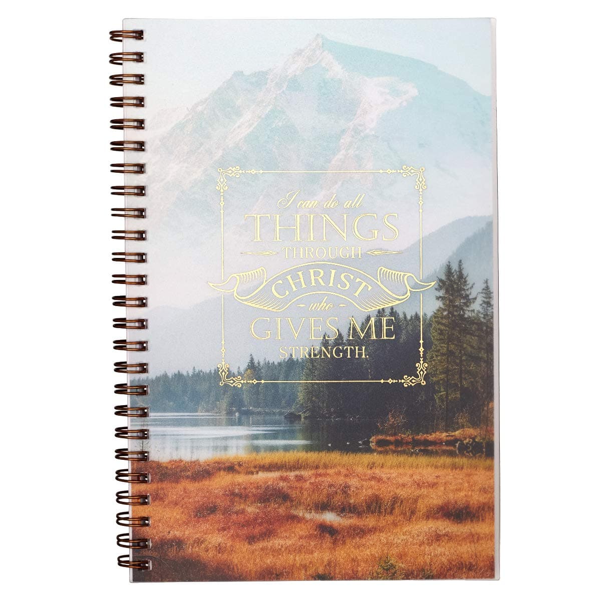 All Things Through Christ Inspirational Notebook with Scripture, Philippians 4:13