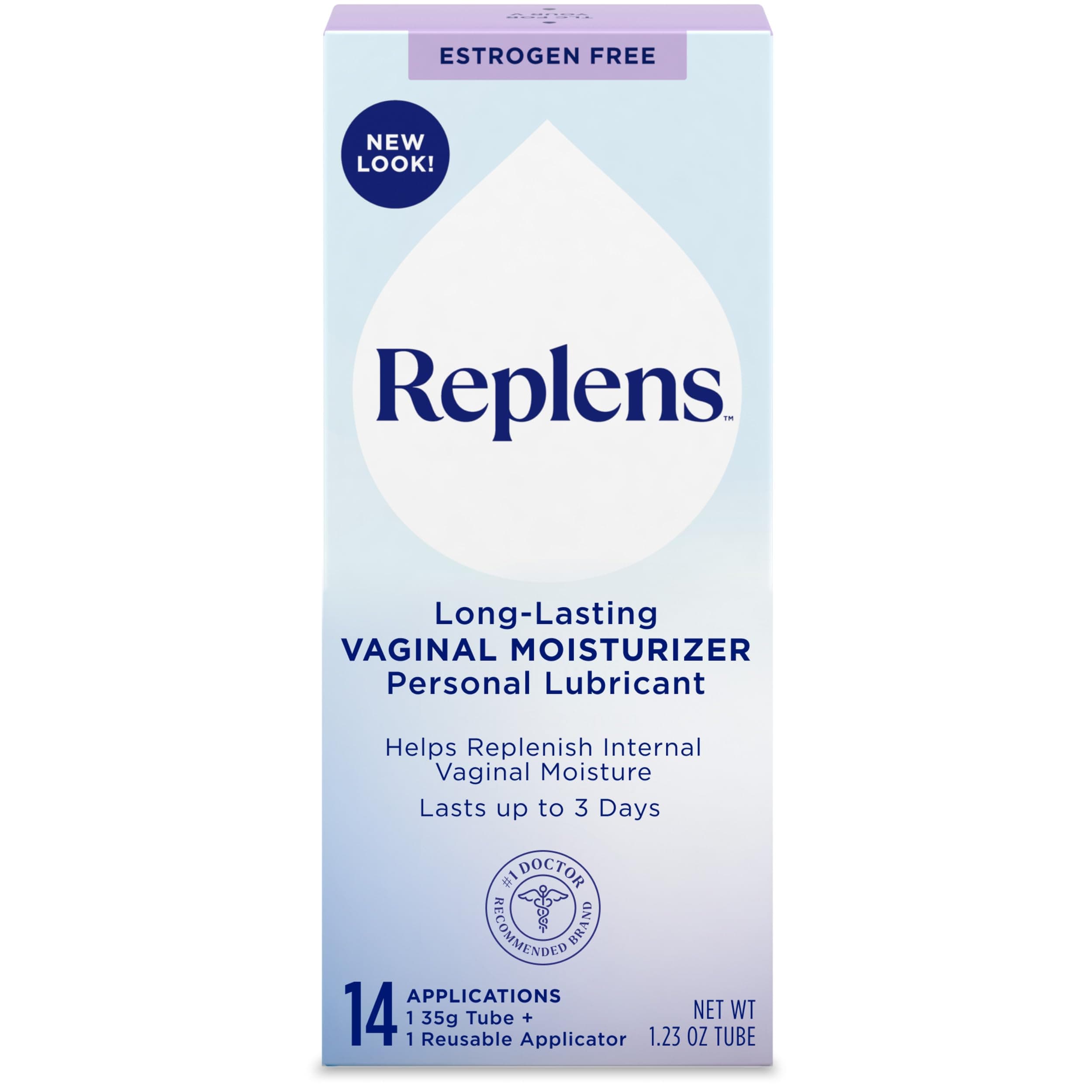 Replens Long-Lasting l Moisturizer, 14ct with reusable applicator