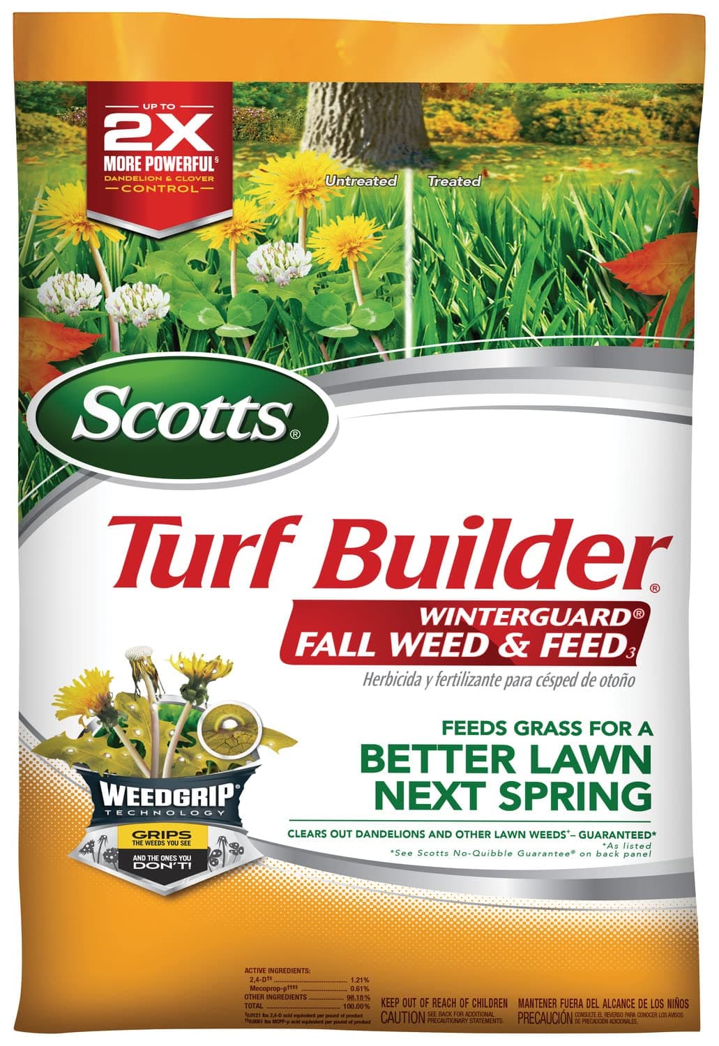 Turf Builder WinterGuard Fall Weed & Feed3, Weed Killer Plus Fall Fertilizer, 4,000 sq. ft., 11.43 lbs.