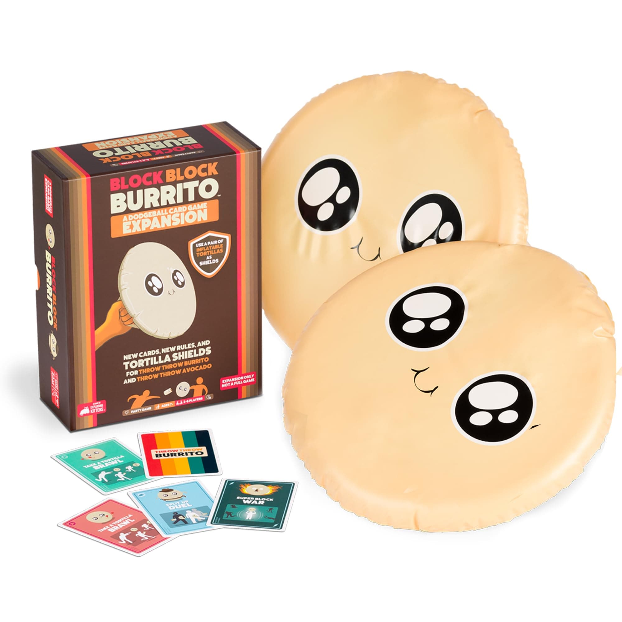 Block Block Burrito Expansion Pack 2-6 Players - Ages 7+ - 15 Minutes to Play - Original Game Required, Inflatable Shields - Party & Family Card Games for Kid & Adults