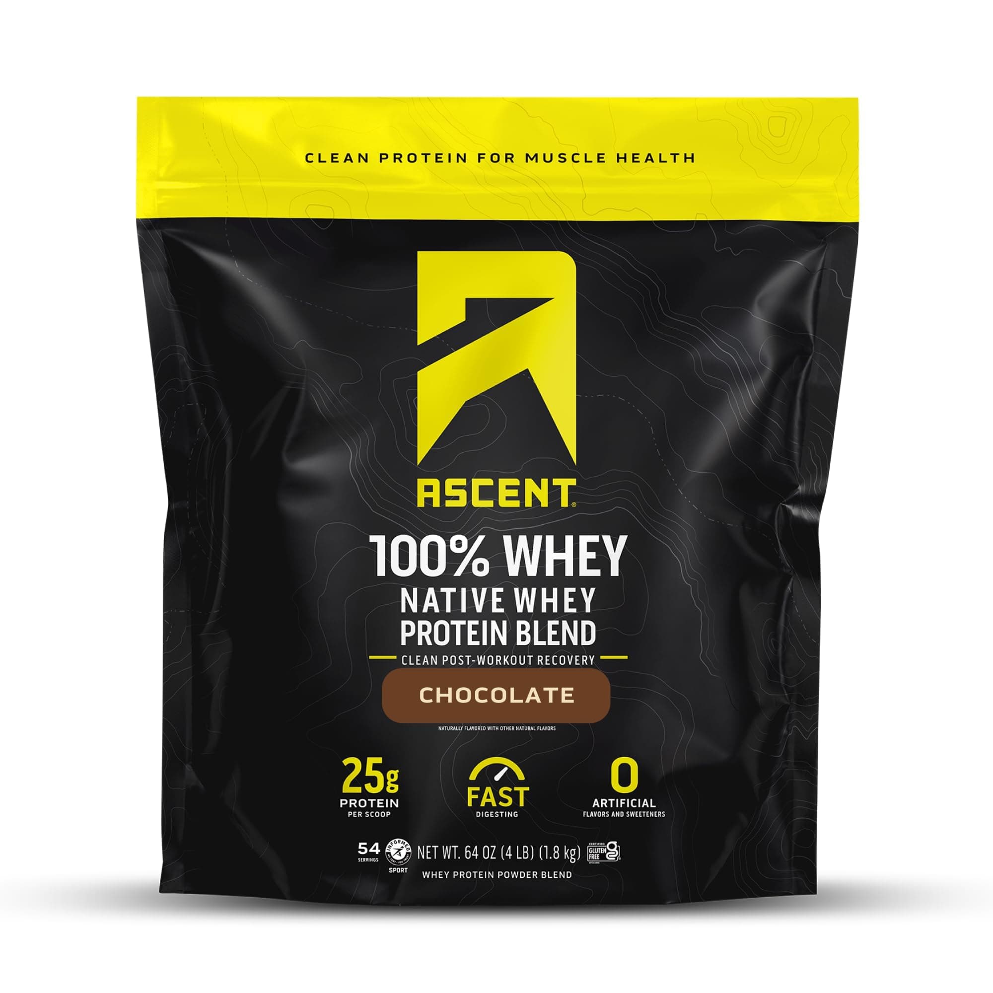 - 100% Whey Protein Powder - Post Workout Whey Protein Isolate, Zero Artificial Flavors & Sweeteners, Soy & Gluten Free, 5.5g BCAA, 2.6g Leucine, Essential Amino Acids, Chocolate 4 lb