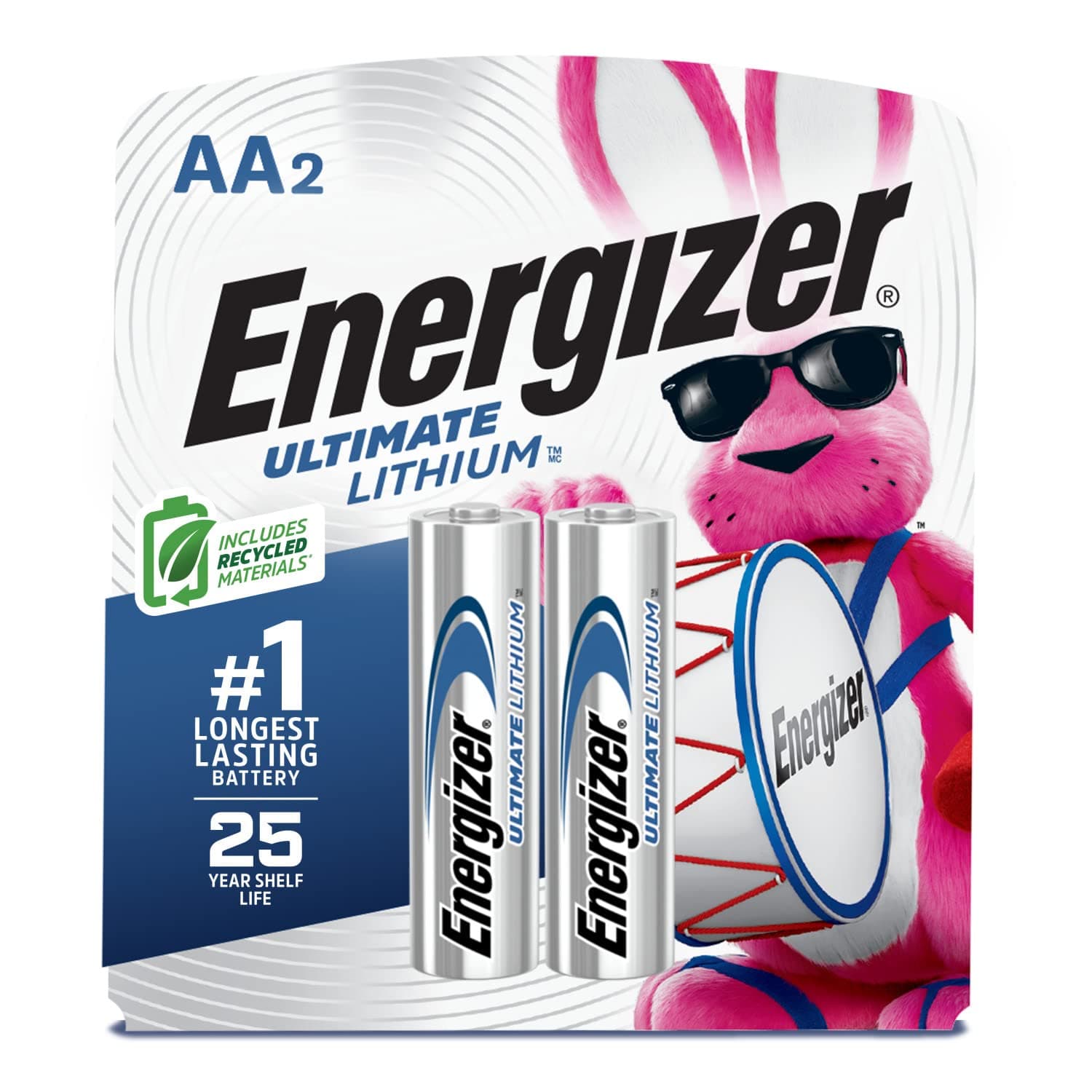 Energizer Ultimate Lithium AA Batteries (2 Pack), 1.5V Lithium Double A Batteries