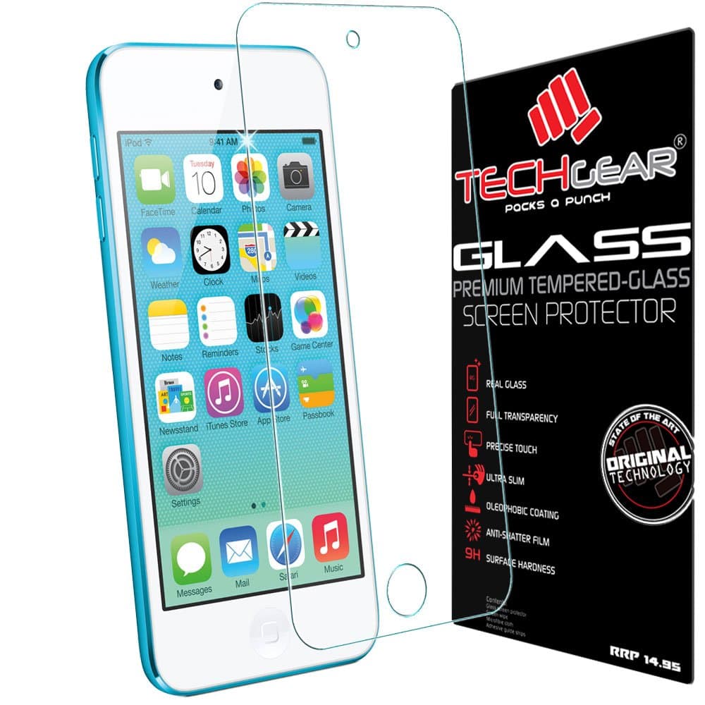 TECHGEAR GLASS Edition Screen Protector for iPod Touch 7 6 5 - Genuine Tempered Glass Screen Protector Guard Covers Compatible with Apple iPod Touch 7th, 6th & 5th Generations
